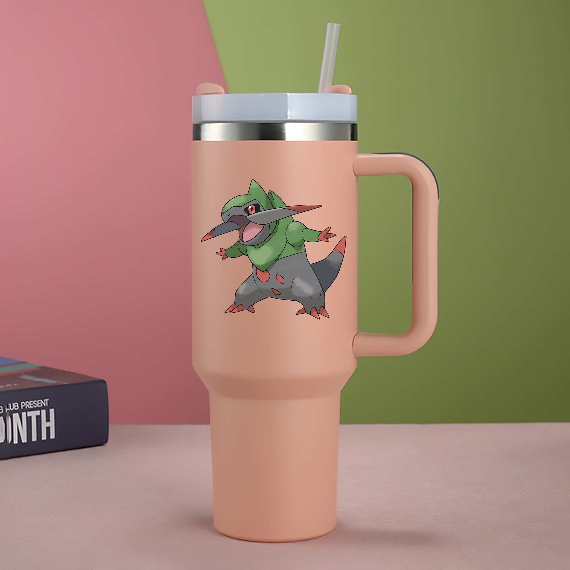 （画像用） ポケットモンスター Pokémon 1200mL車用タンブラー - クリスタルステッカー（プラスチックストロー付き）