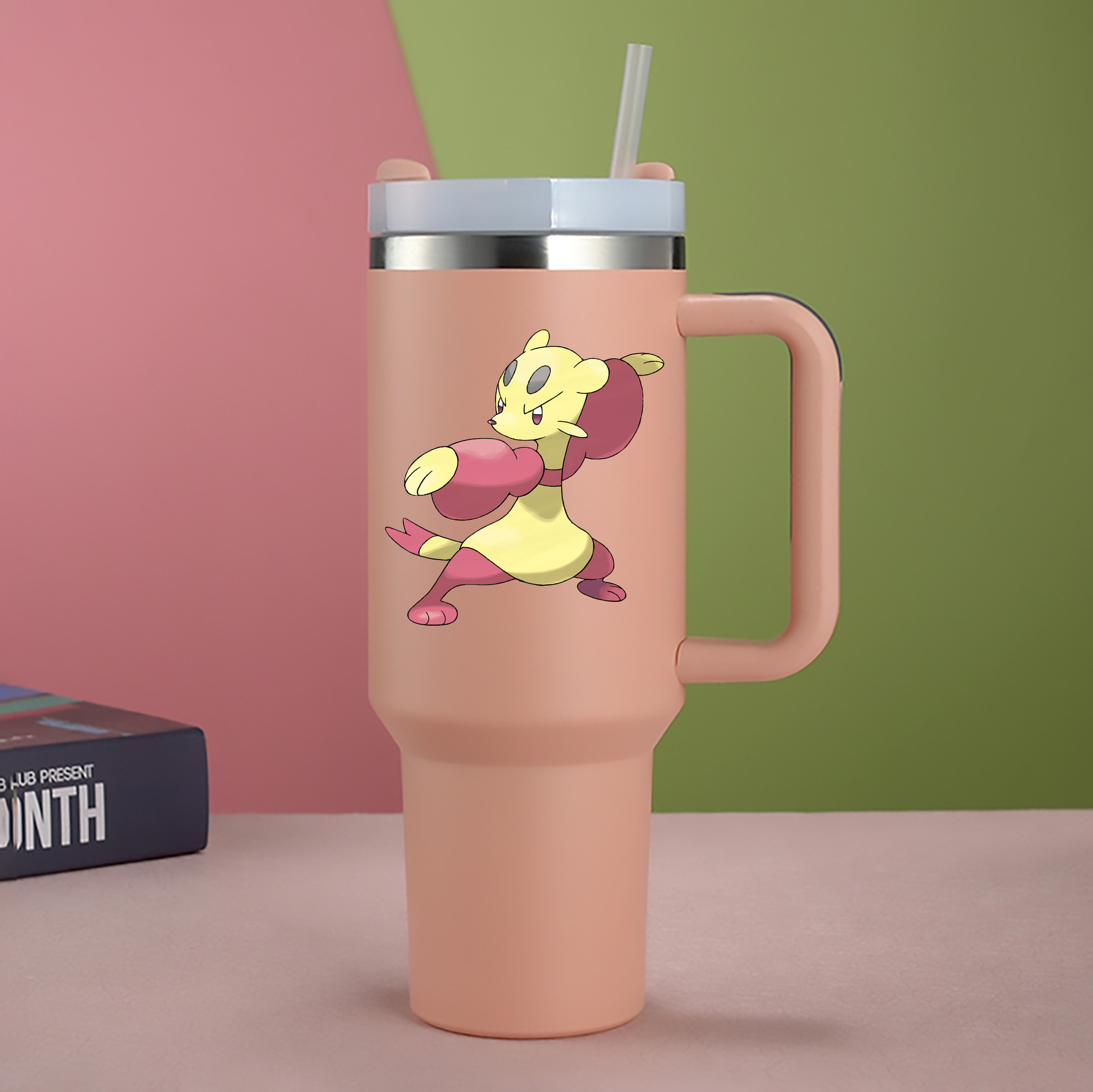 （画像用） ポケットモンスター Pokémon 1200mL車用タンブラー - クリスタルステッカー（プラスチックストロー付き）