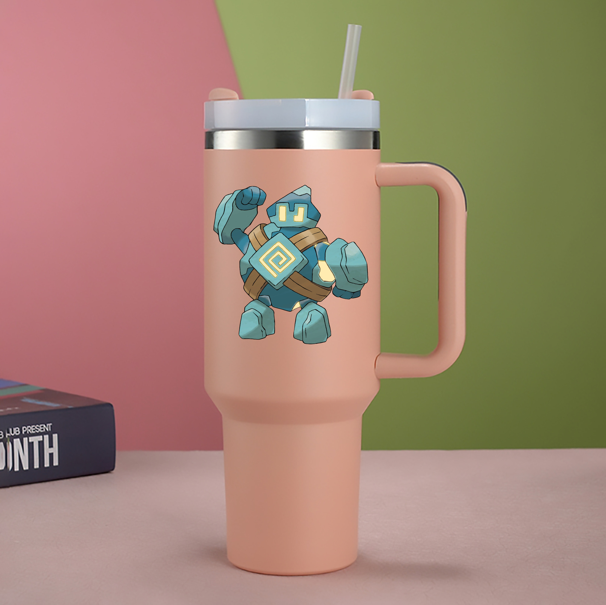 （画像用） ポケットモンスター Pokémon 1200mL車用タンブラー - クリスタルステッカー（プラスチックストロー付き）