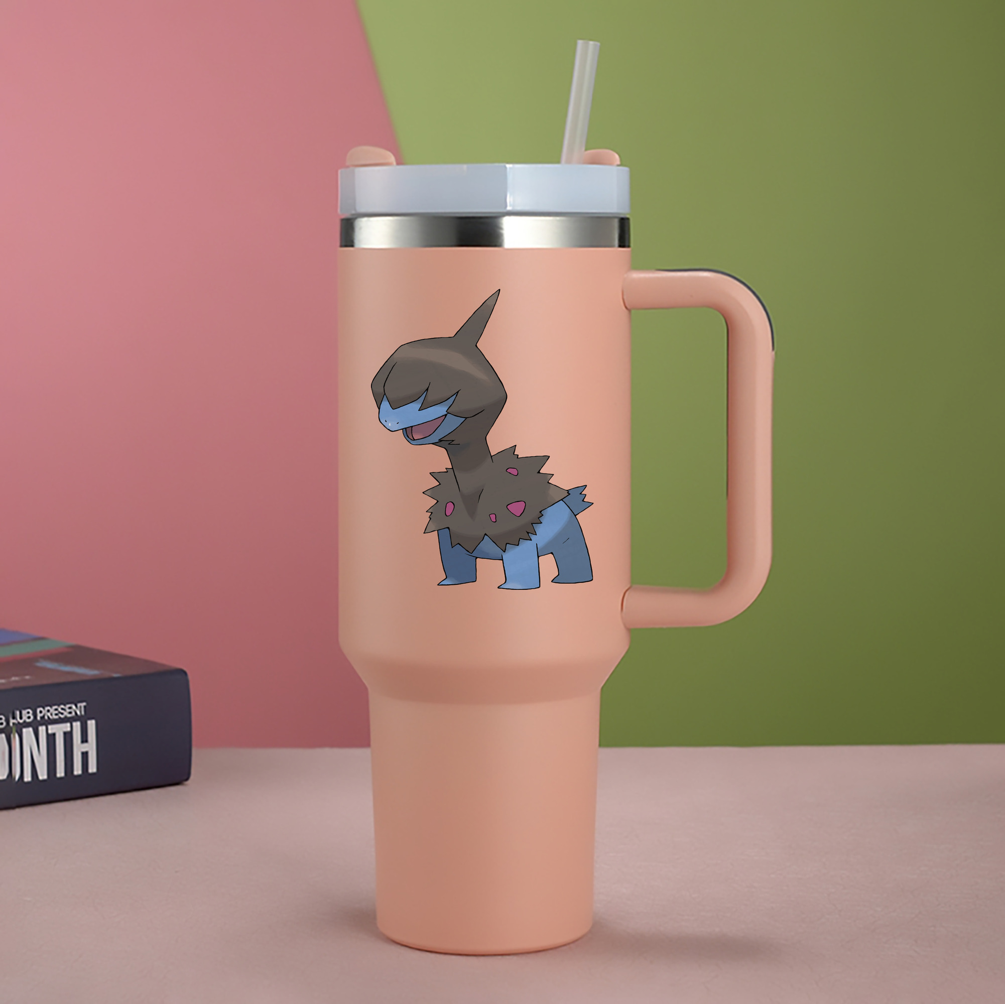 （画像用） ポケットモンスター Pokémon 1200mL車用タンブラー - クリスタルステッカー（プラスチックストロー付き）
