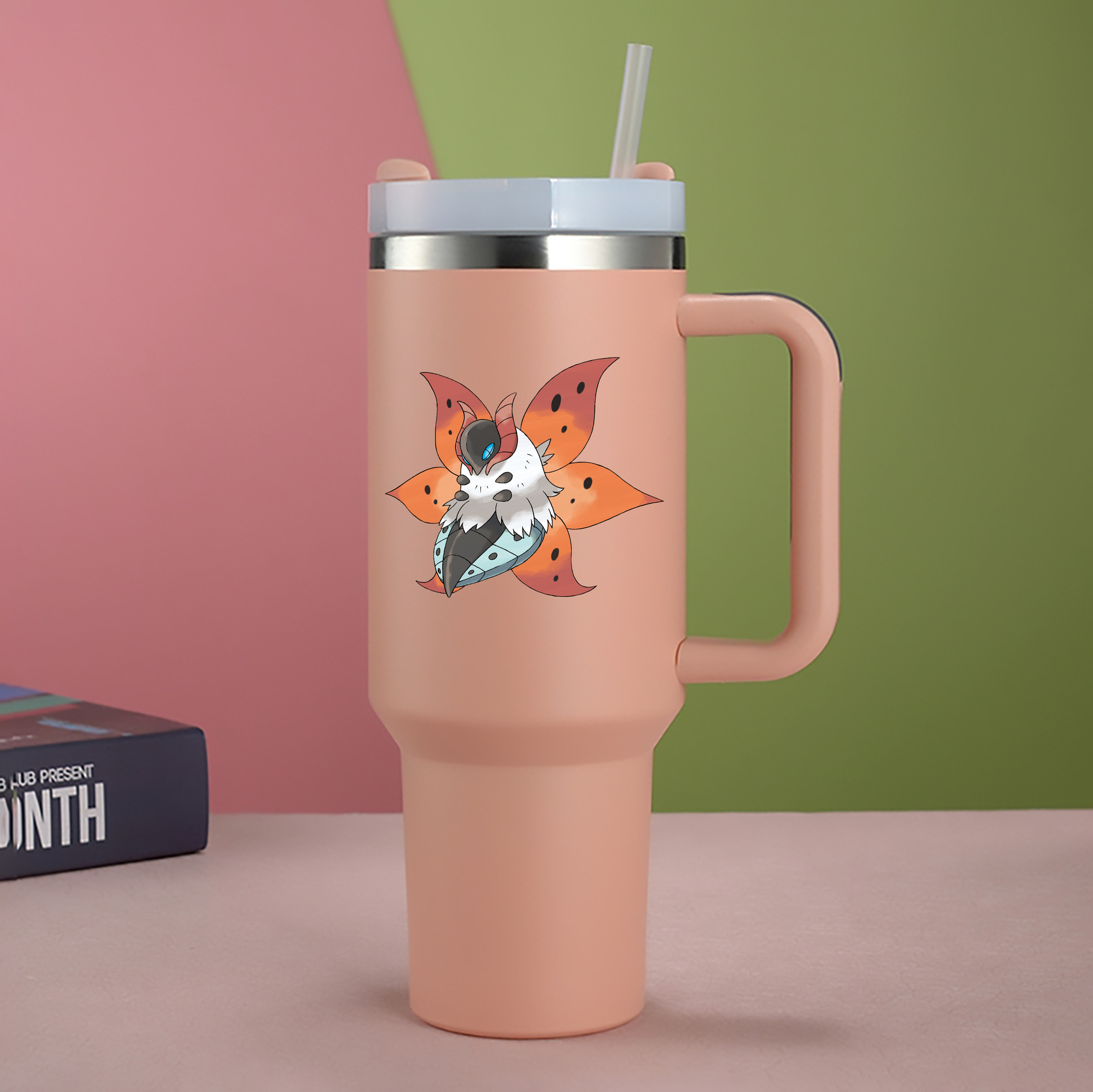（画像用） ポケットモンスター Pokémon 1200mL車用タンブラー - クリスタルステッカー（プラスチックストロー付き）