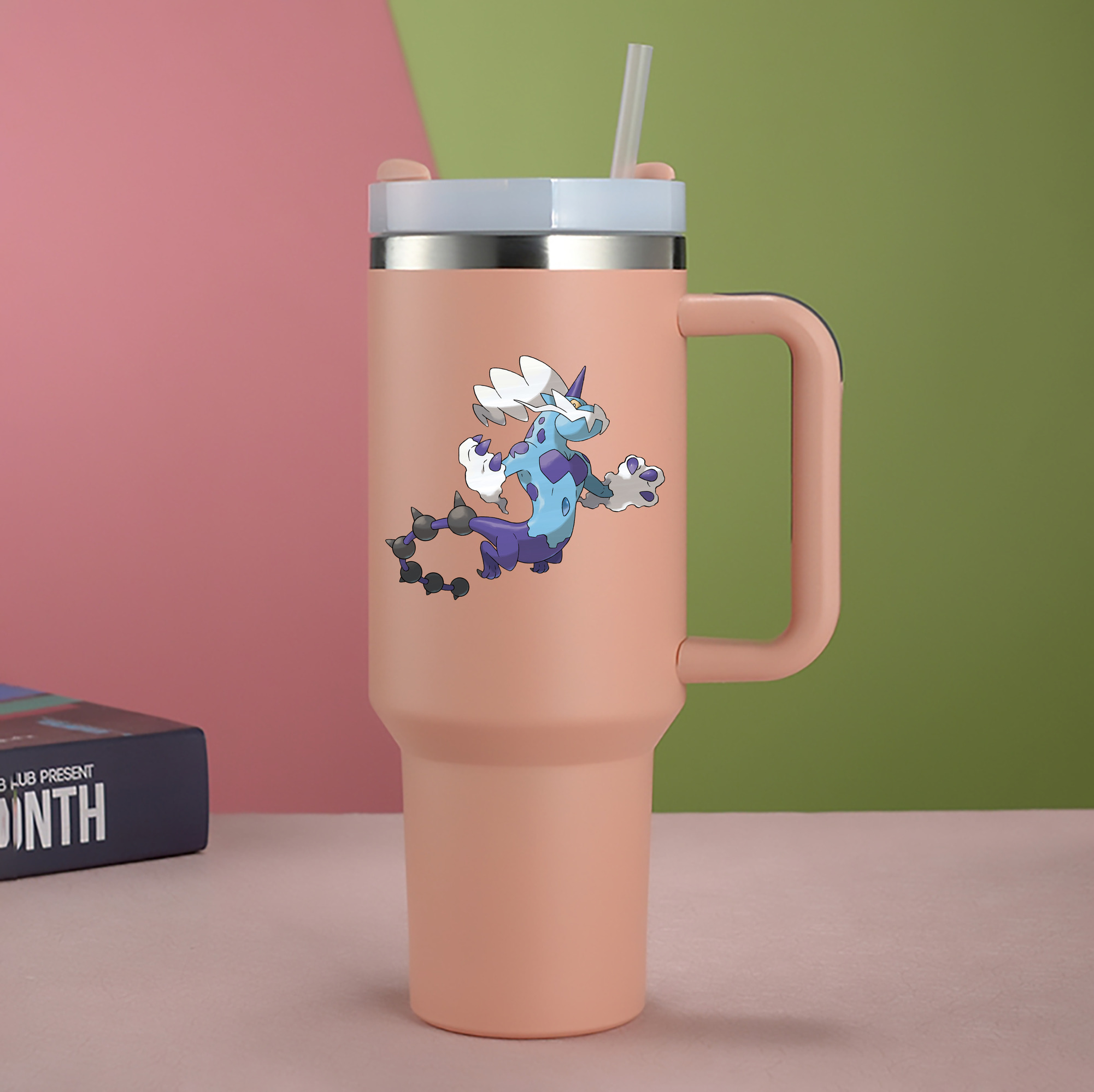 （画像用） ポケットモンスター Pokémon 1200mL車用タンブラー - クリスタルステッカー（プラスチックストロー付き）