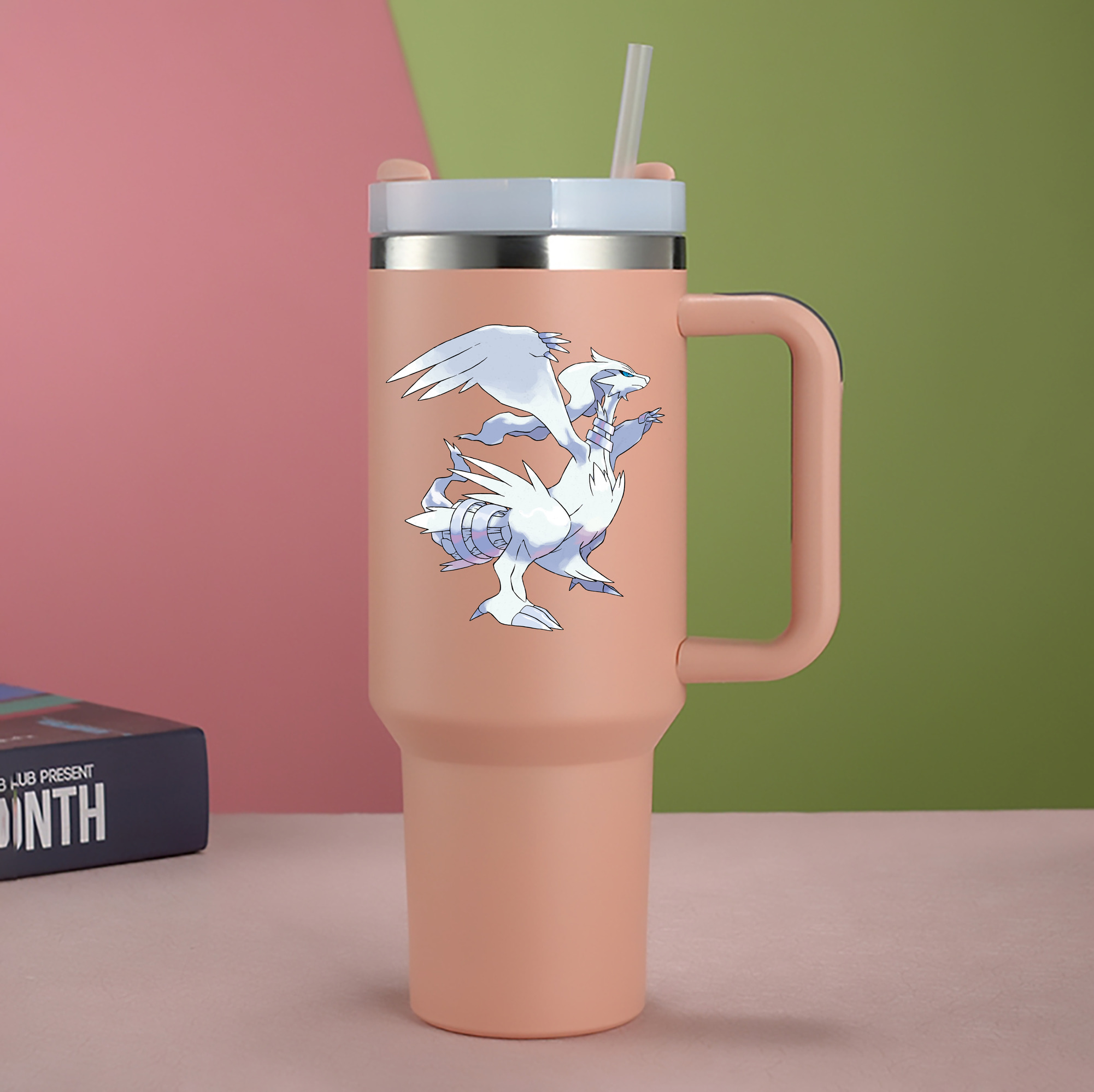 （画像用） ポケットモンスター Pokémon 1200mL車用タンブラー - クリスタルステッカー（プラスチックストロー付き）