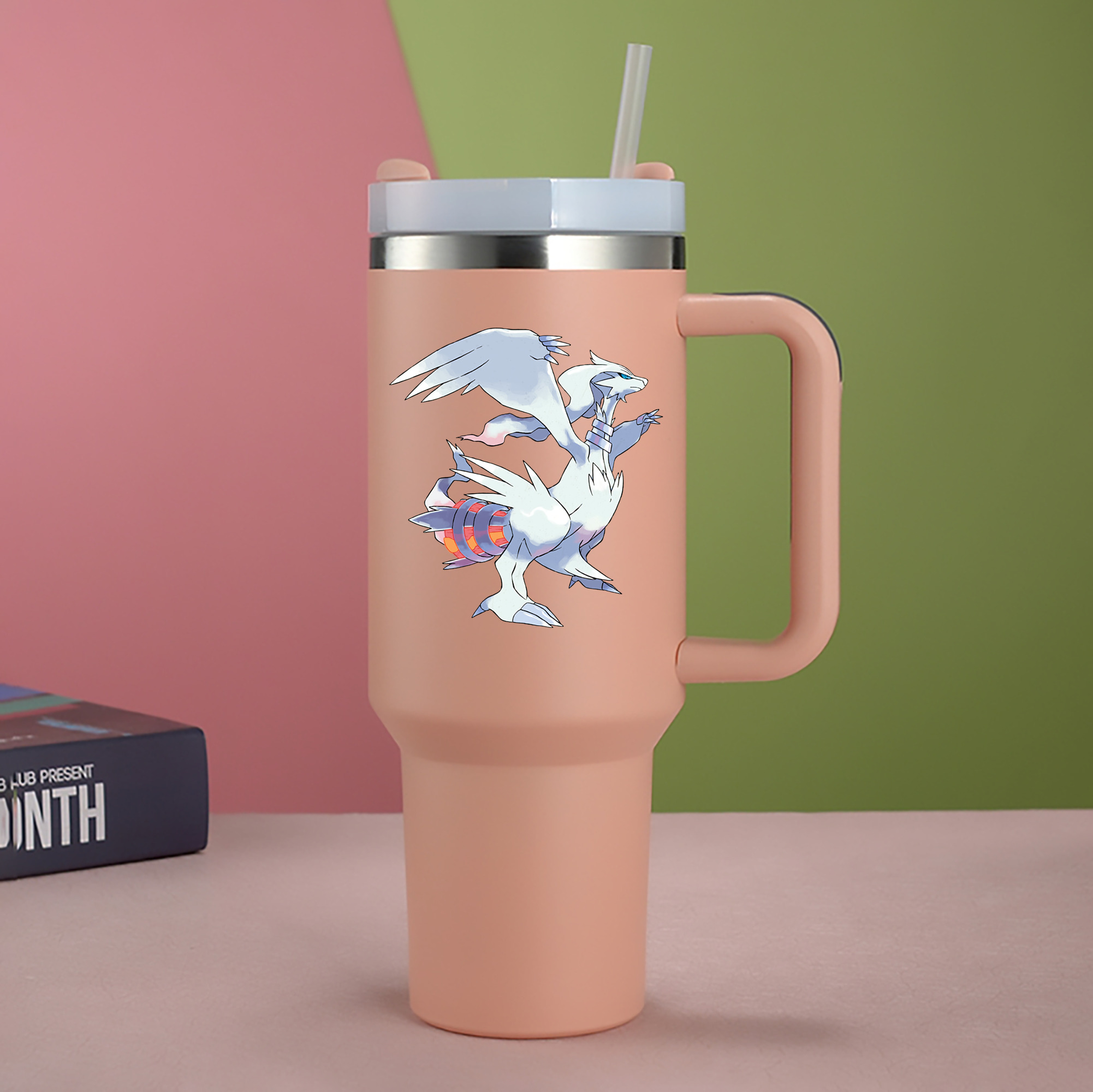 （画像用） ポケットモンスター Pokémon 1200mL車用タンブラー - クリスタルステッカー（プラスチックストロー付き）