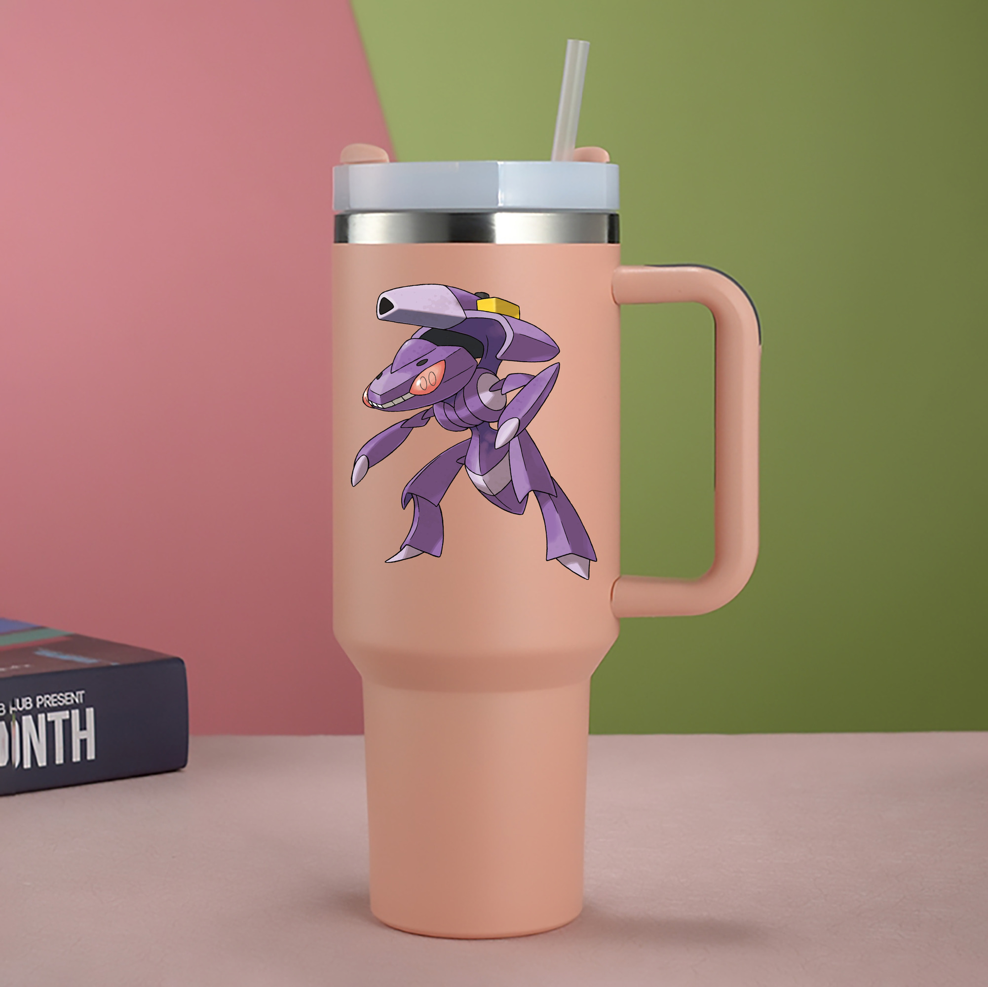 （画像用） ポケットモンスター Pokémon 1200mL車用タンブラー - クリスタルステッカー（プラスチックストロー付き）