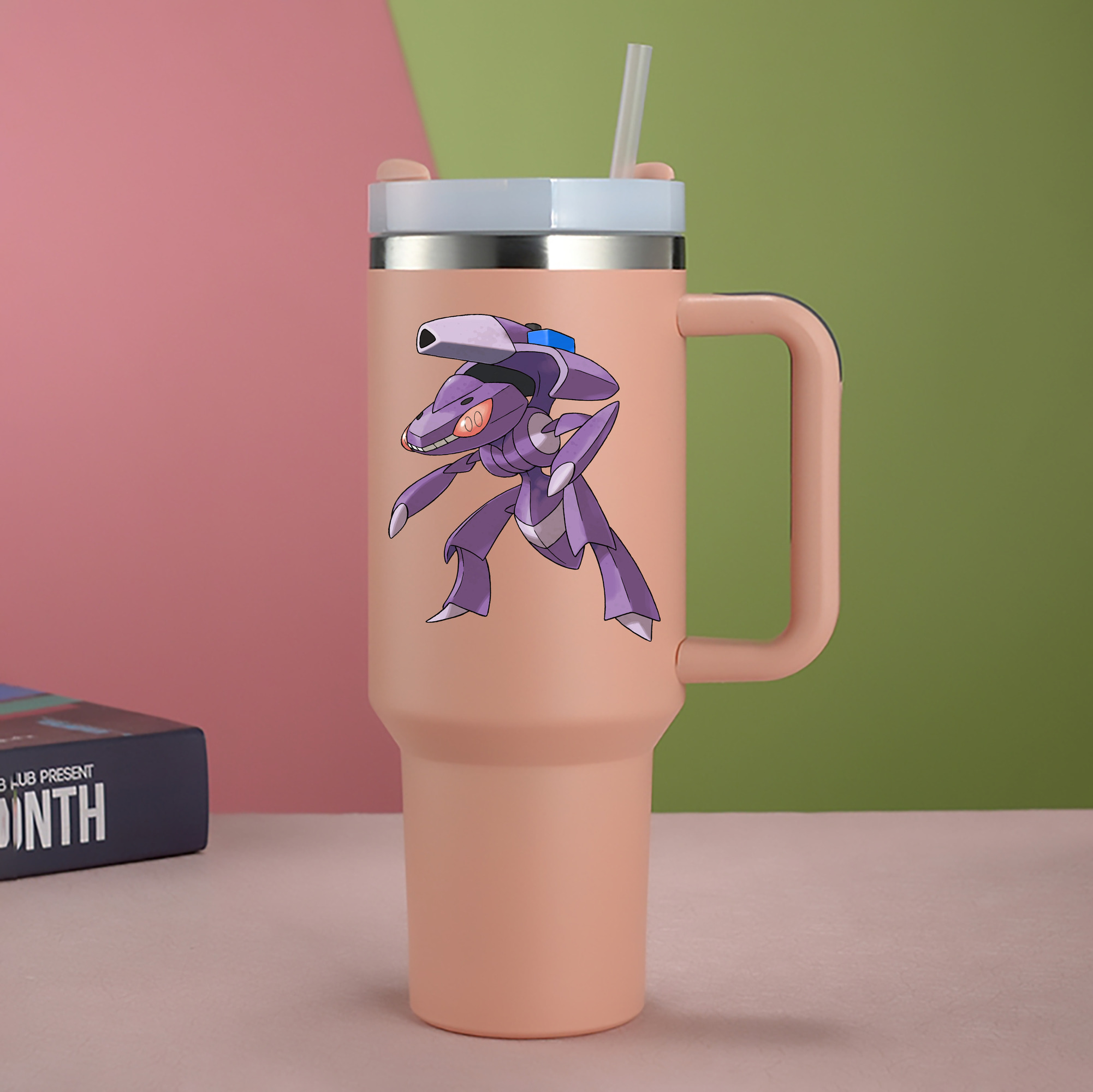 （画像用） ポケットモンスター Pokémon 1200mL車用タンブラー - クリスタルステッカー（プラスチックストロー付き）