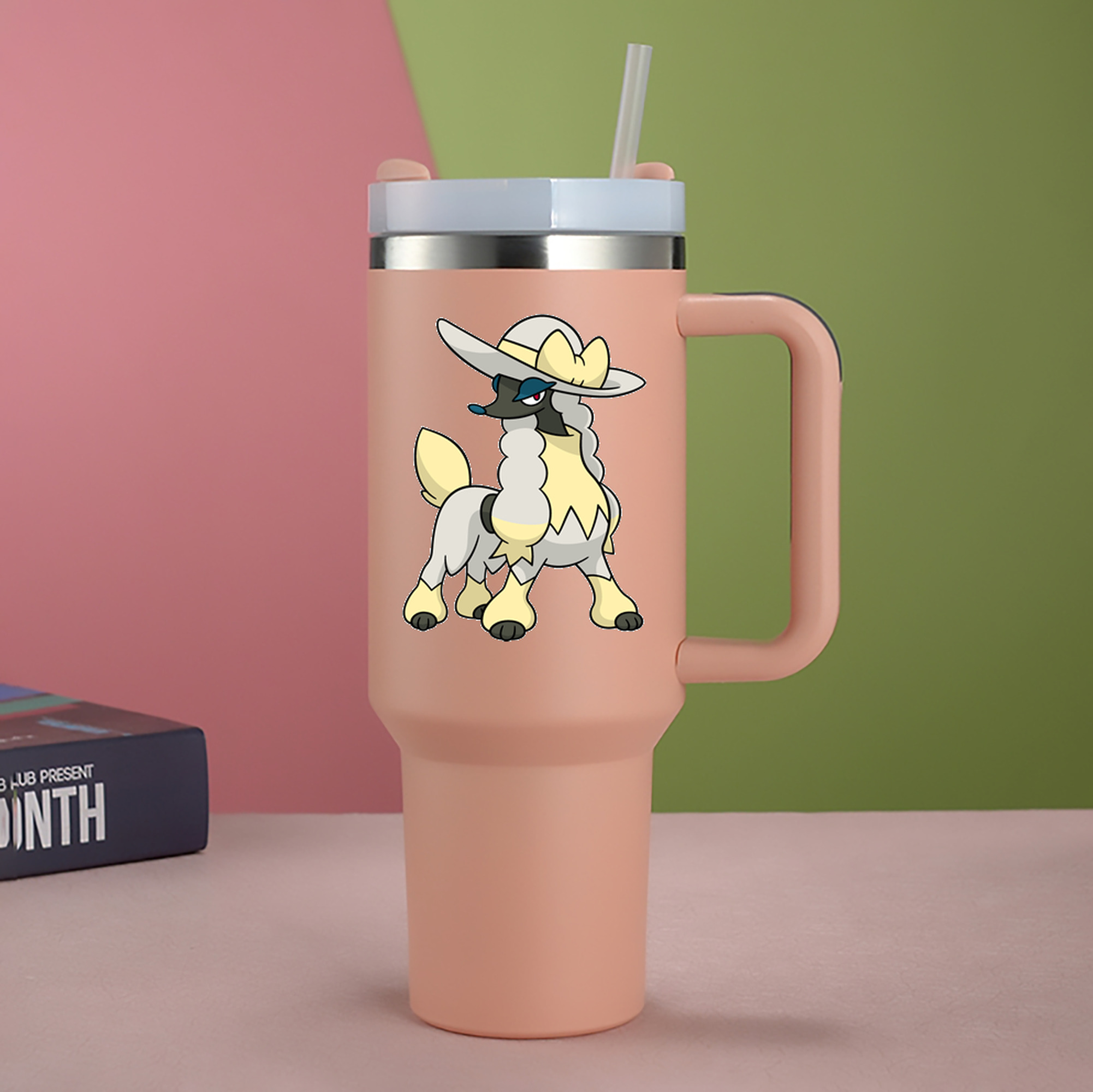 （画像用） ポケットモンスター Pokémon 1200mL車用タンブラー - クリスタルステッカー（プラスチックストロー付き）
