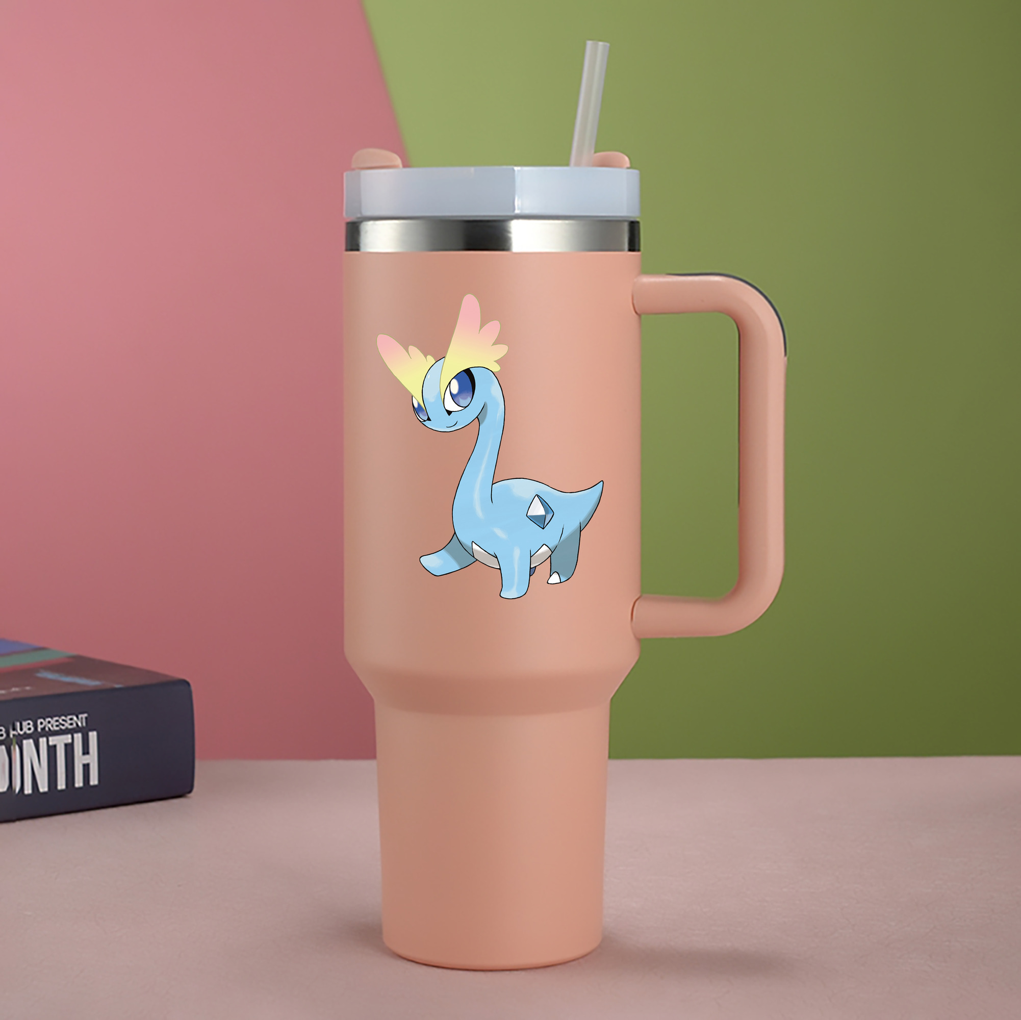 （画像用） ポケットモンスター Pokémon 1200mL車用タンブラー - クリスタルステッカー（プラスチックストロー付き）