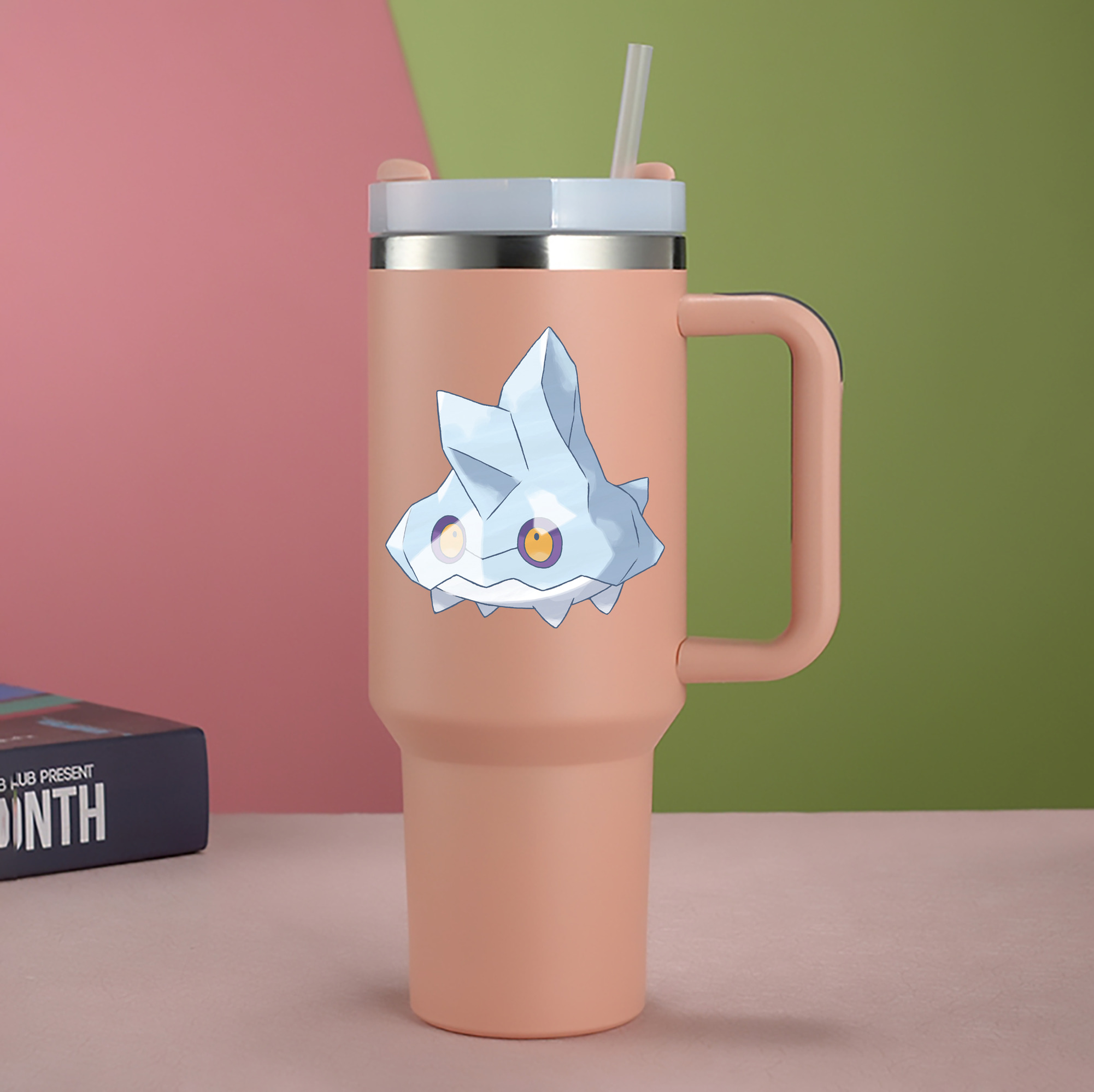 （画像用） ポケットモンスター Pokémon 1200mL車用タンブラー - クリスタルステッカー（プラスチックストロー付き）