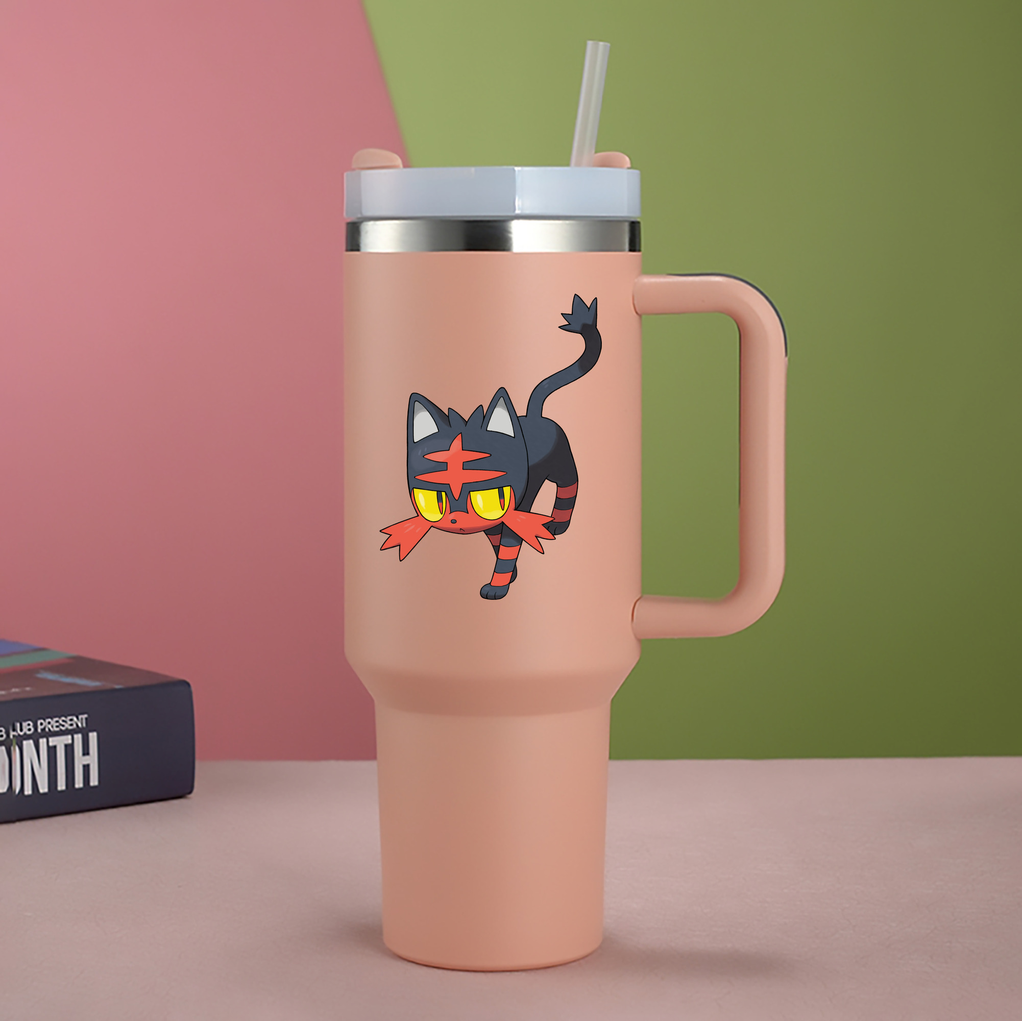 （画像用） ポケットモンスター Pokémon 1200mL車用タンブラー - クリスタルステッカー（プラスチックストロー付き）