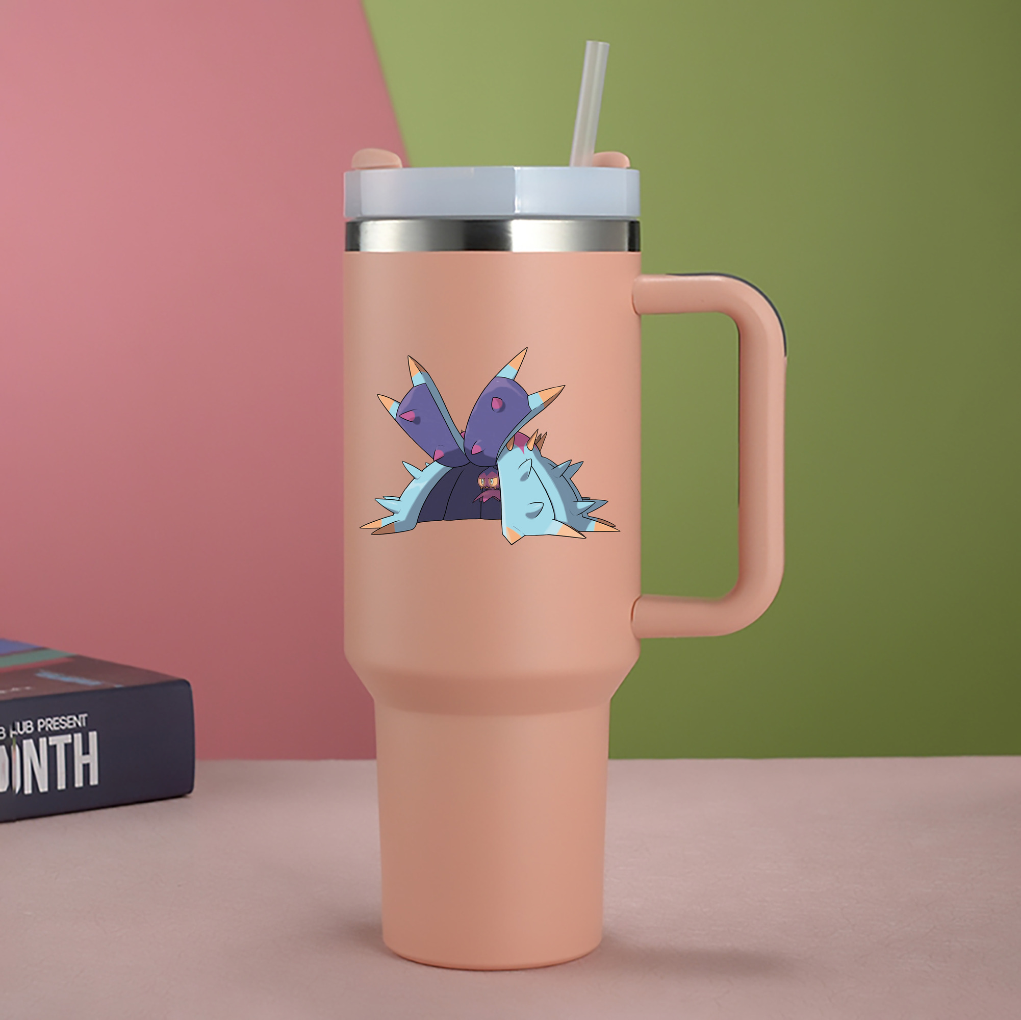 （画像用） ポケットモンスター Pokémon 1200mL車用タンブラー - クリスタルステッカー（プラスチックストロー付き）