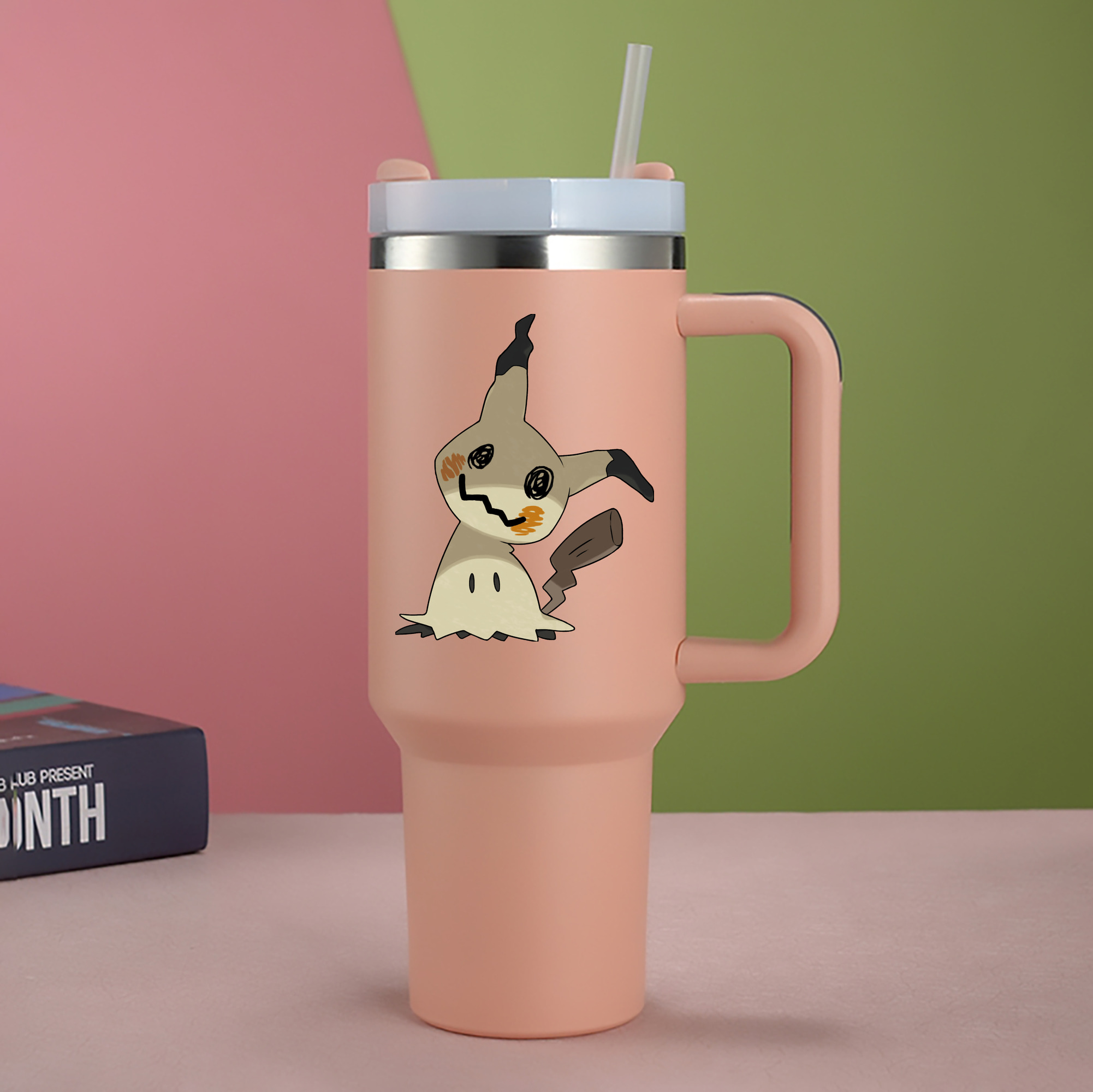 （画像用） ポケットモンスター Pokémon 1200mL車用タンブラー - クリスタルステッカー（プラスチックストロー付き）