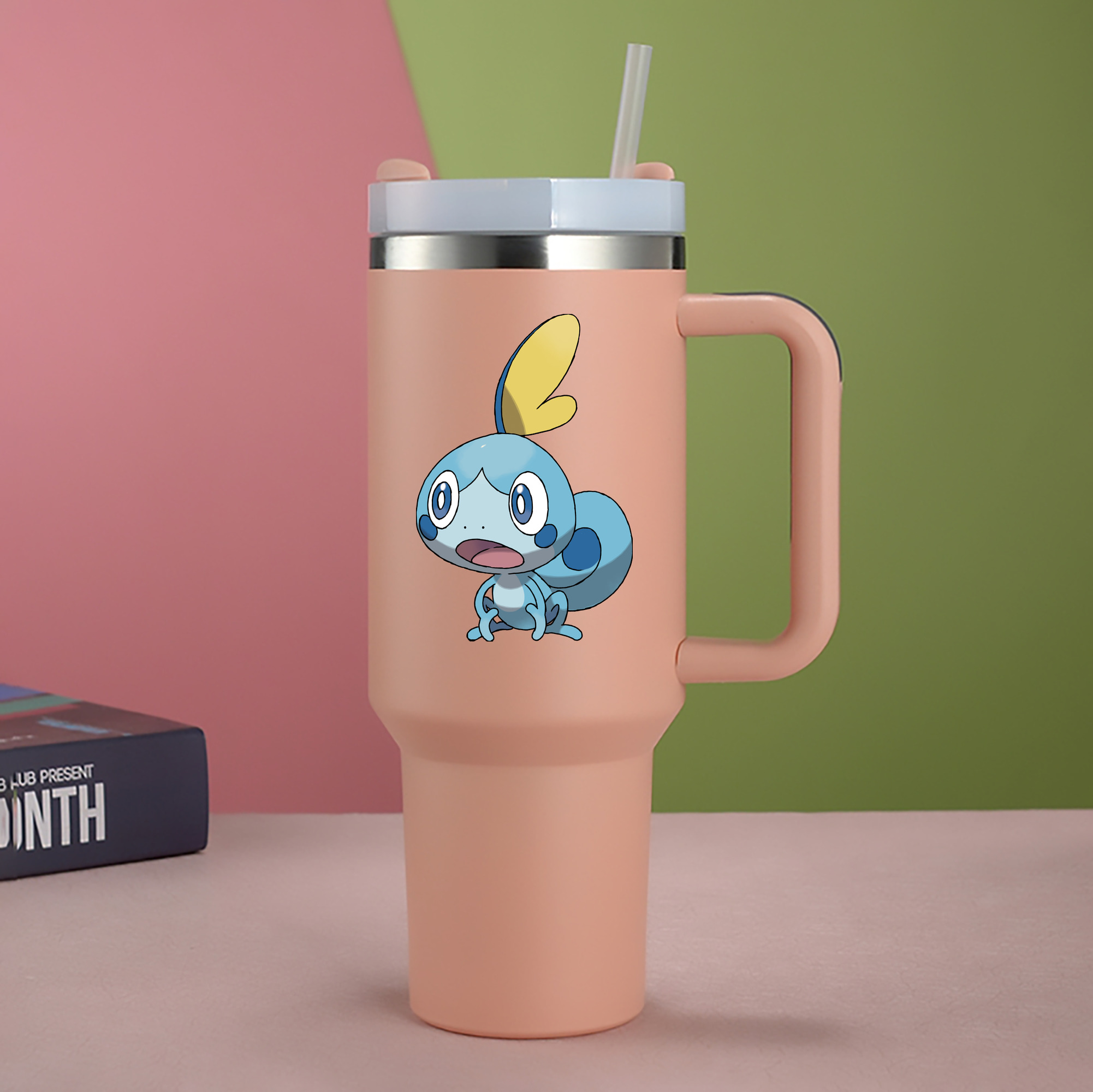 （画像用） ポケットモンスター Pokémon 1200mL車用タンブラー - クリスタルステッカー（プラスチックストロー付き）