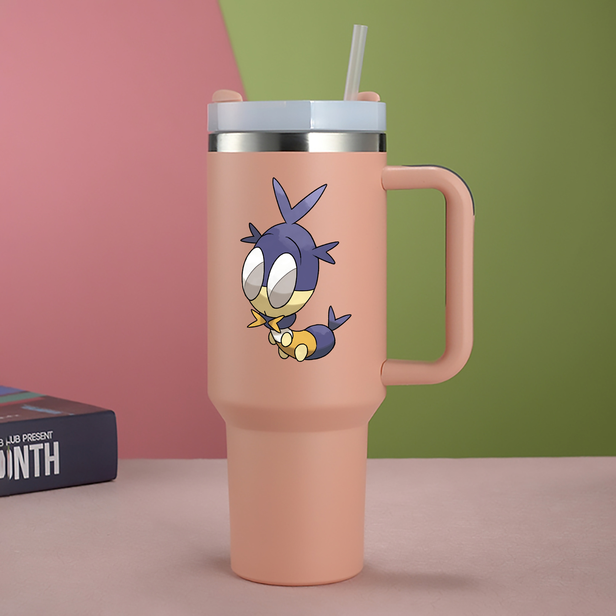 （画像用） ポケットモンスター Pokémon 1200mL車用タンブラー - クリスタルステッカー（プラスチックストロー付き）