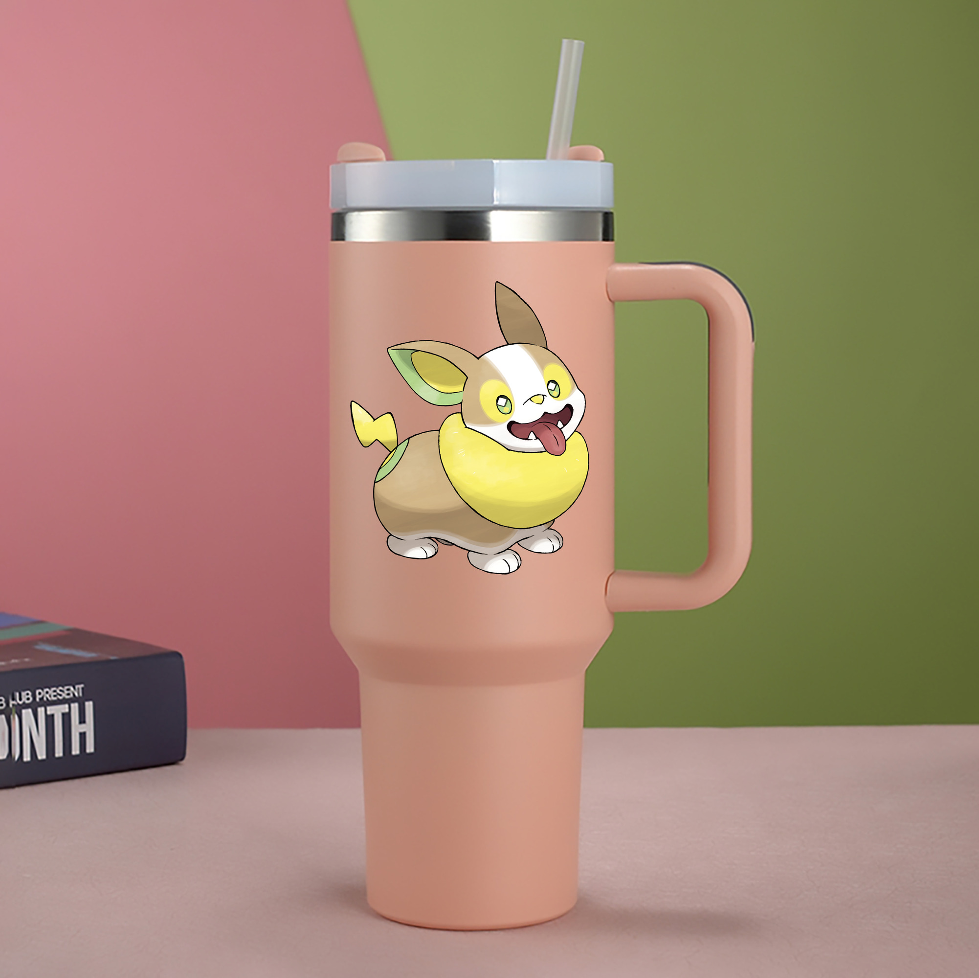 （画像用） ポケットモンスター Pokémon 1200mL車用タンブラー - クリスタルステッカー（プラスチックストロー付き）