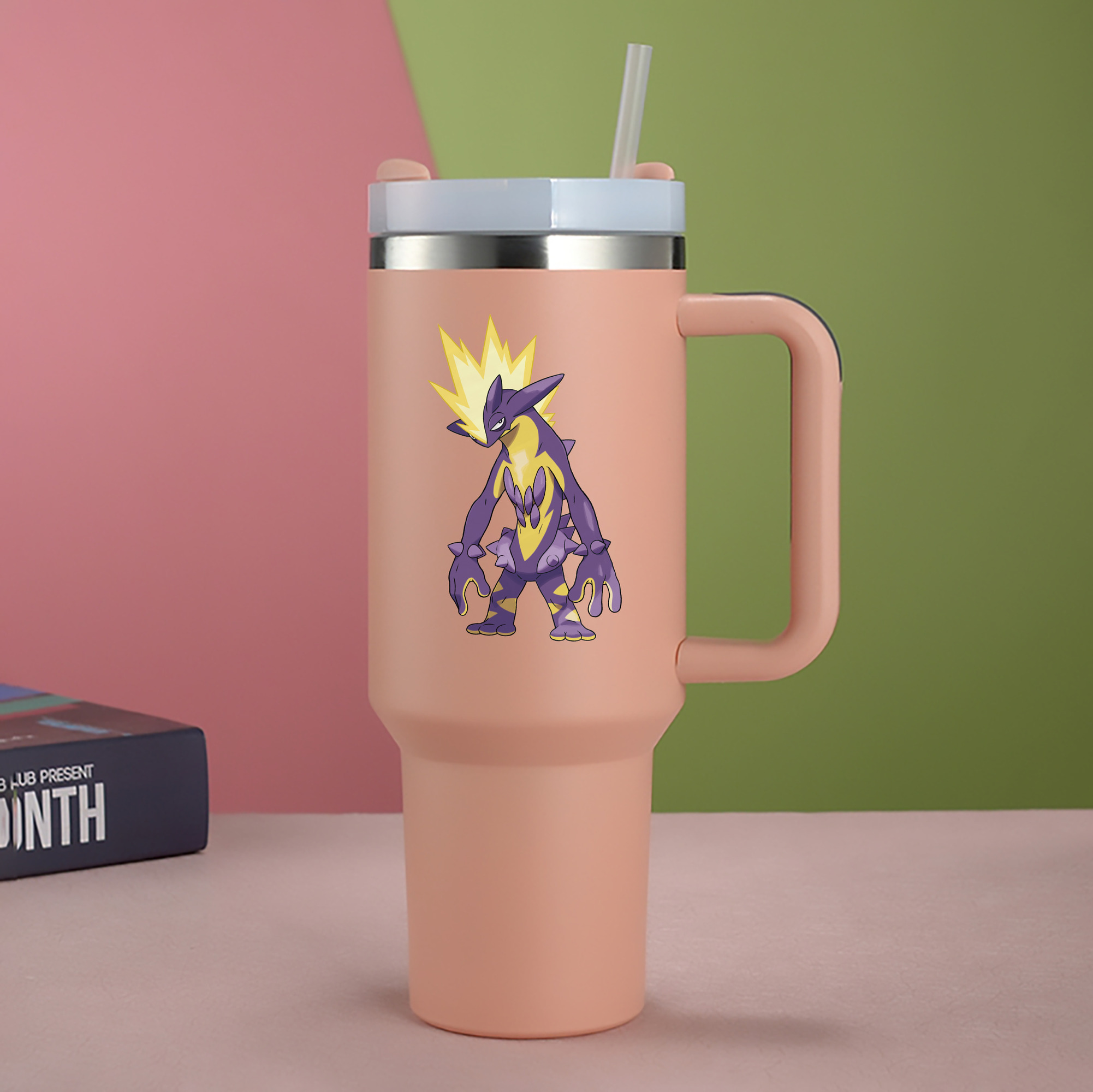 （画像用） ポケットモンスター Pokémon 1200mL車用タンブラー - クリスタルステッカー（プラスチックストロー付き）