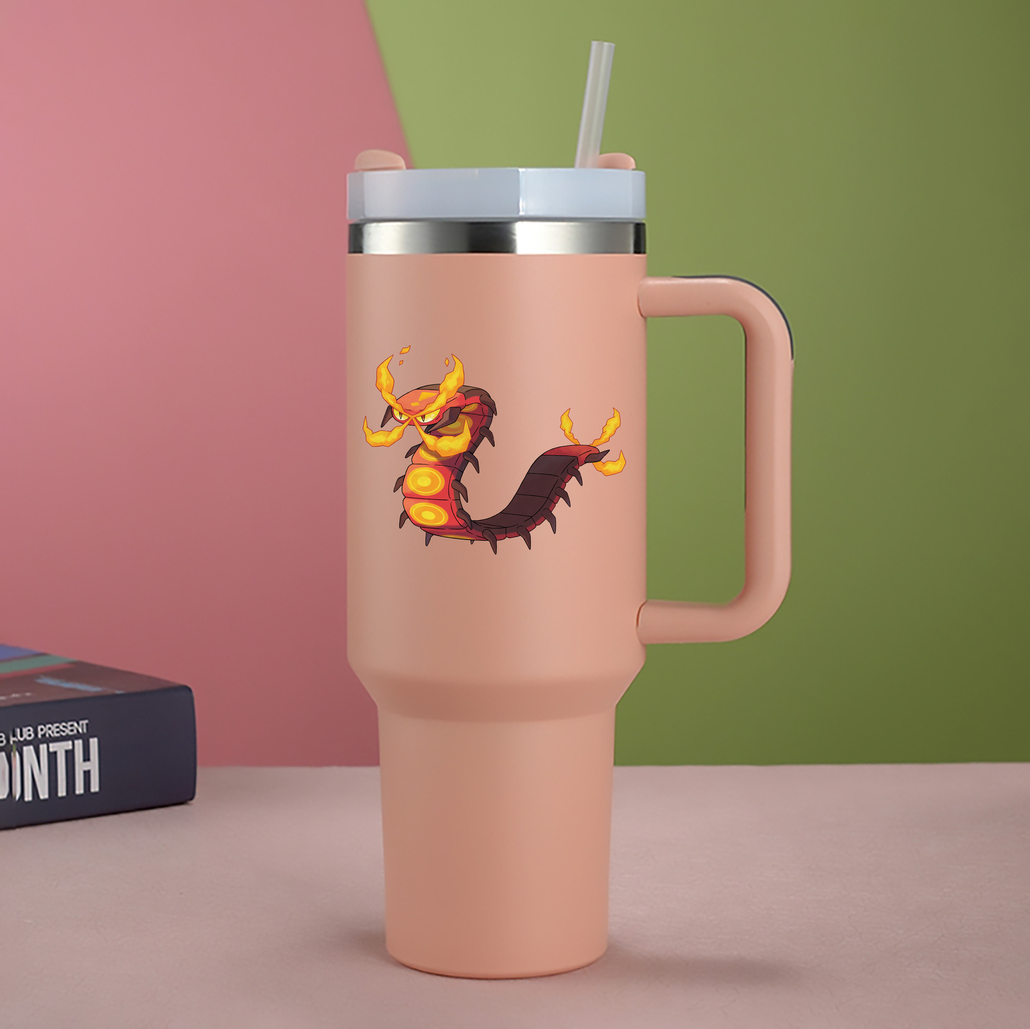 （画像用） ポケットモンスター Pokémon 1200mL車用タンブラー - クリスタルステッカー（プラスチックストロー付き）