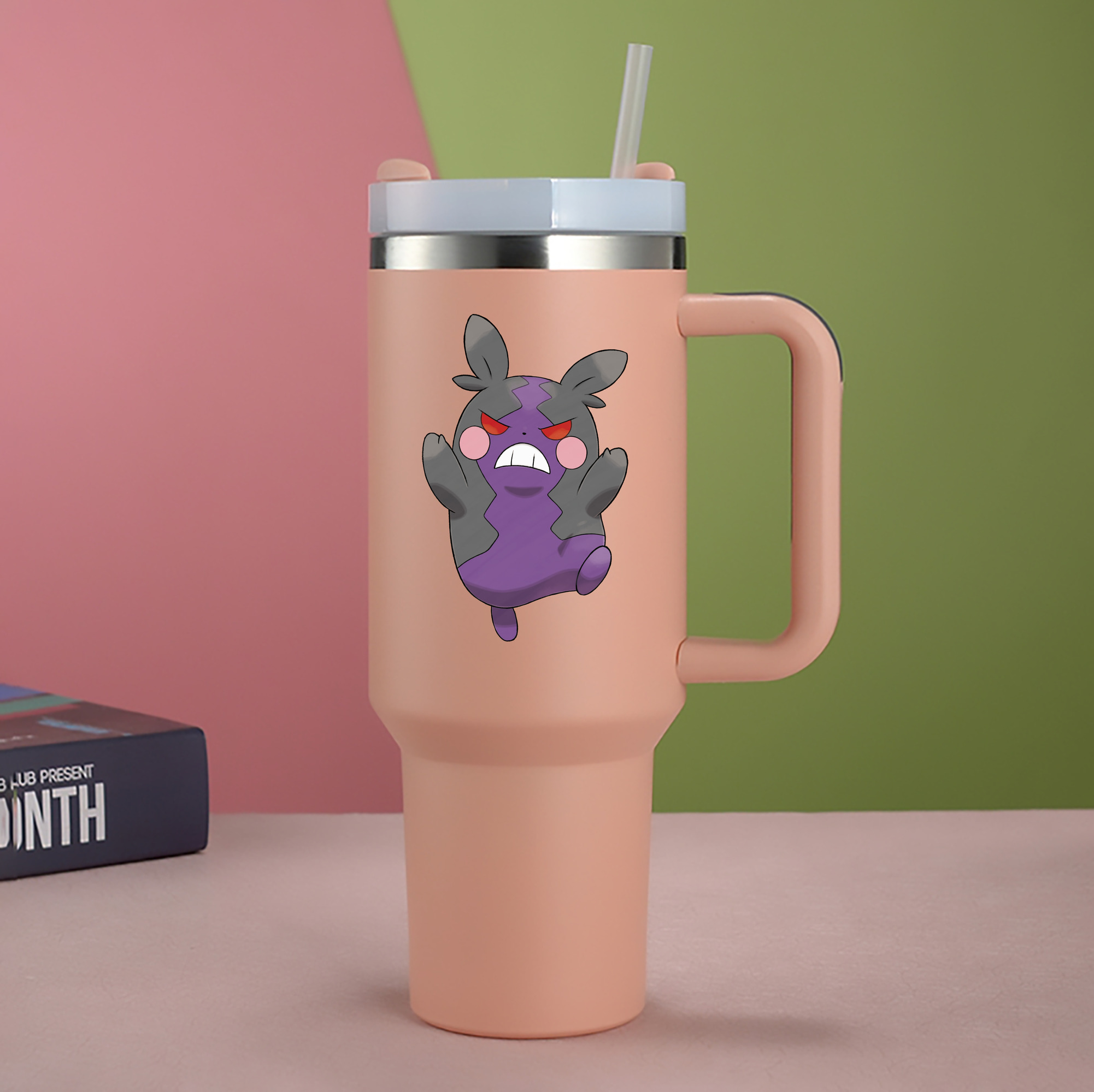 （画像用） ポケットモンスター Pokémon 1200mL車用タンブラー - クリスタルステッカー（プラスチックストロー付き）