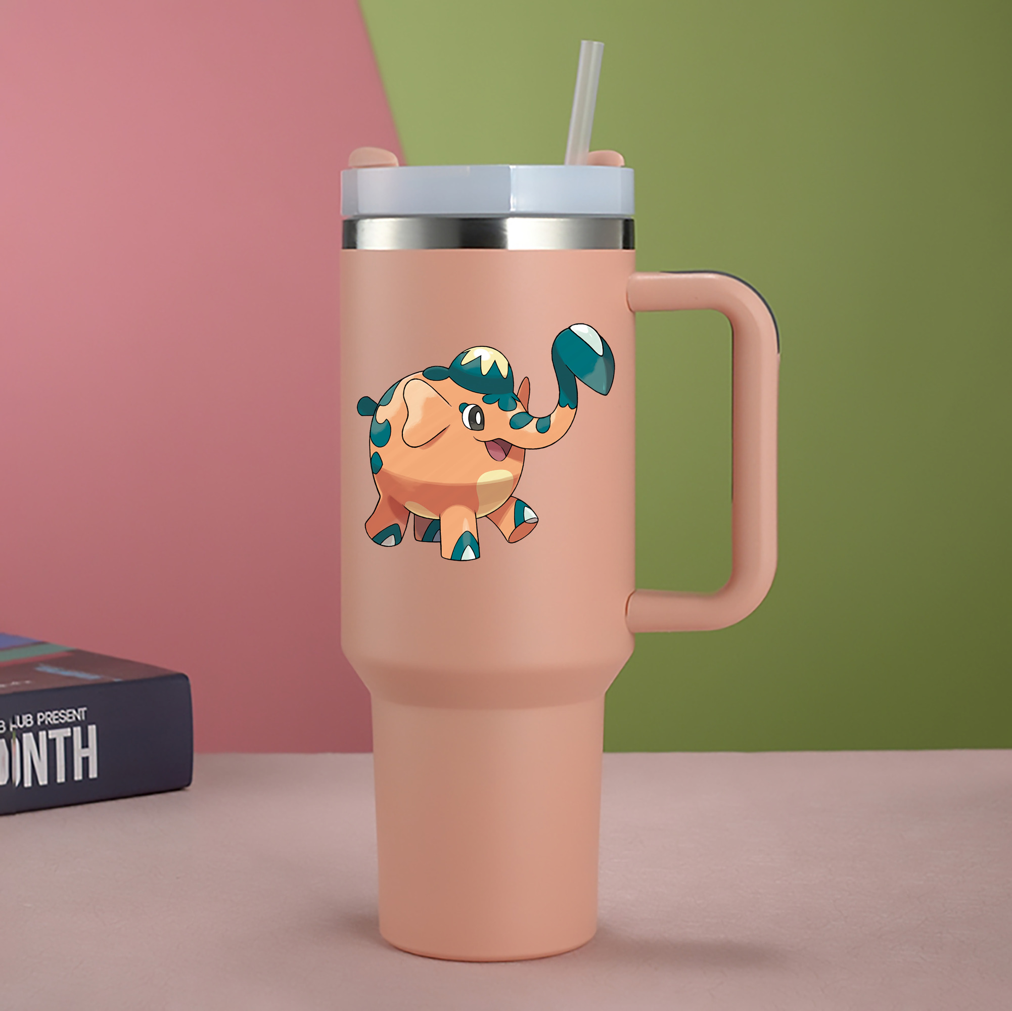 （画像用） ポケットモンスター Pokémon 1200mL車用タンブラー - クリスタルステッカー（プラスチックストロー付き）