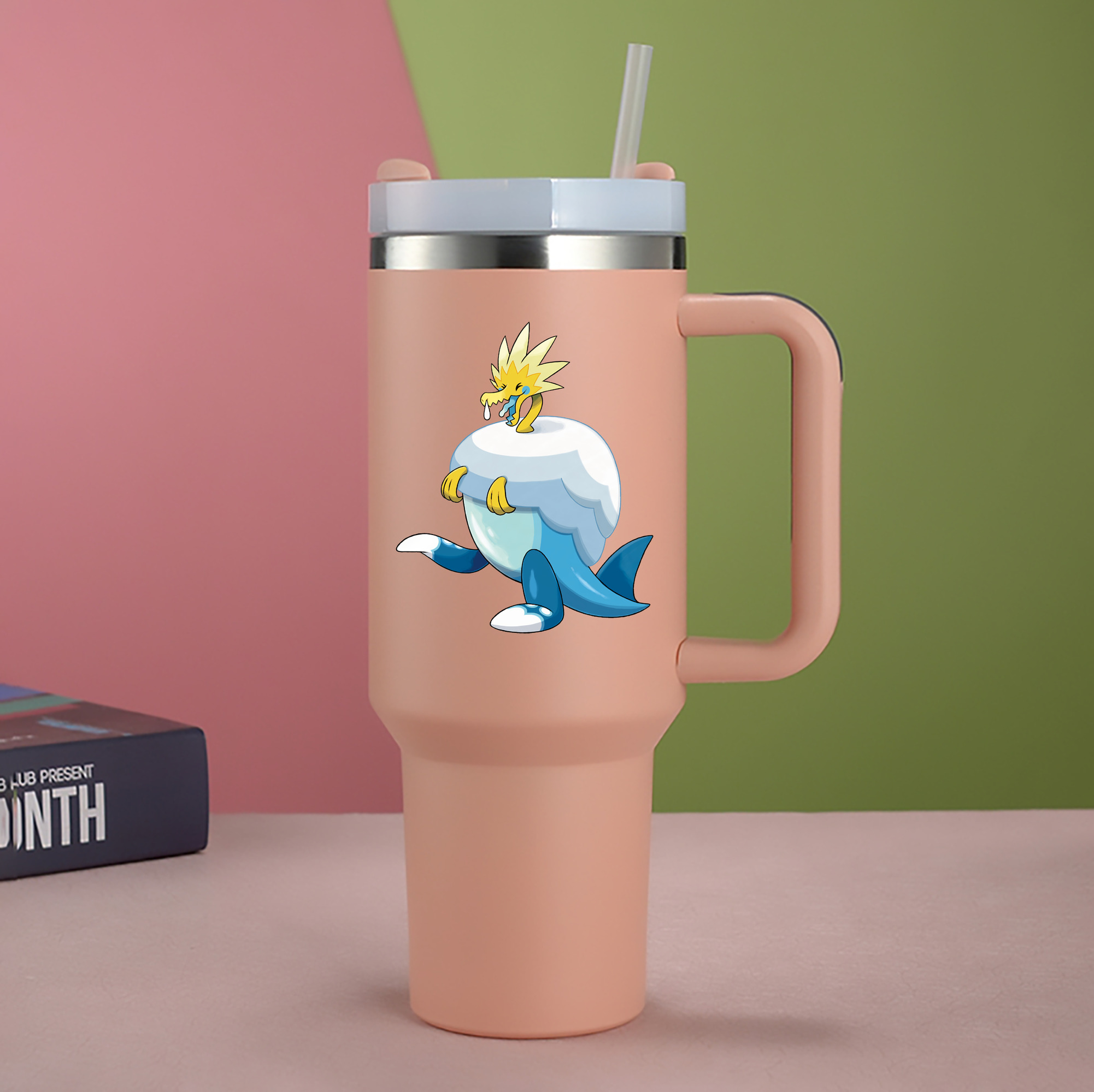 （画像用） ポケットモンスター Pokémon 1200mL車用タンブラー - クリスタルステッカー（プラスチックストロー付き）