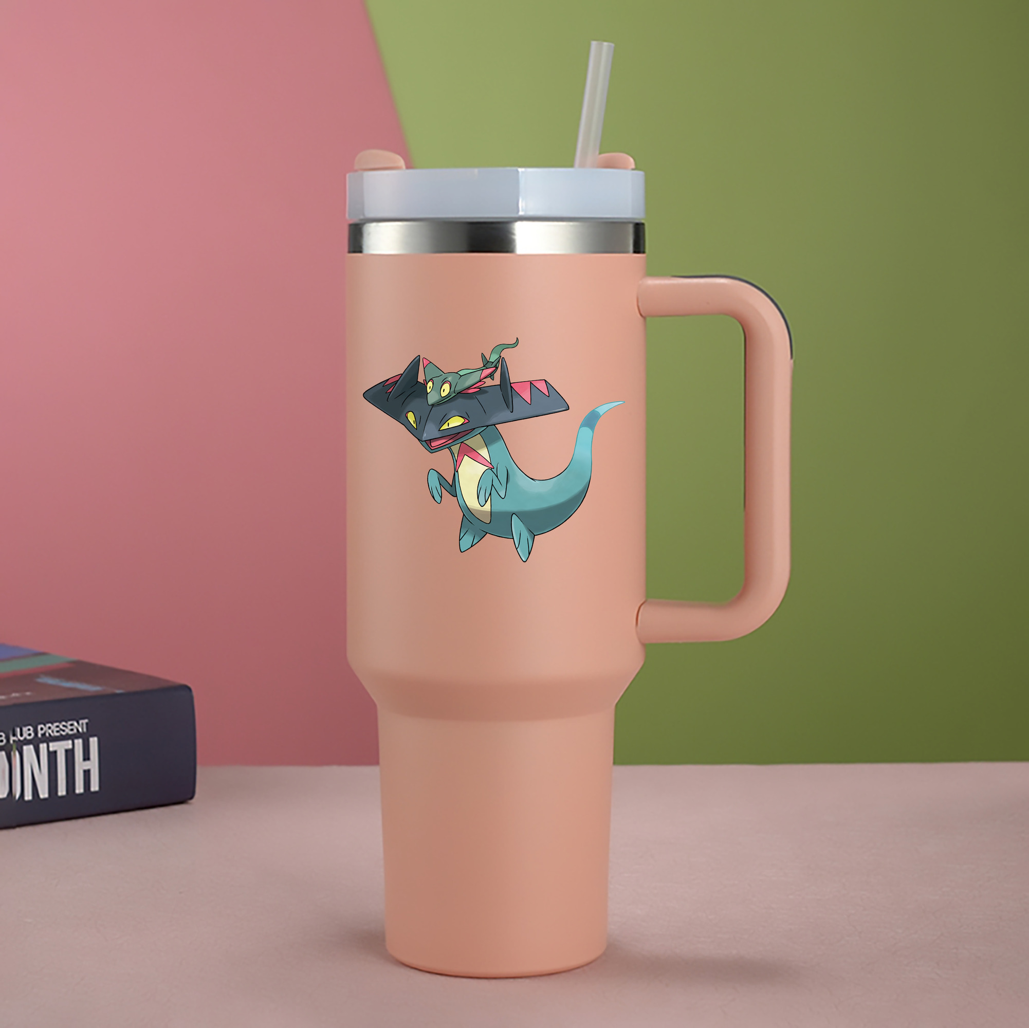 （画像用） ポケットモンスター Pokémon 1200mL車用タンブラー - クリスタルステッカー（プラスチックストロー付き）