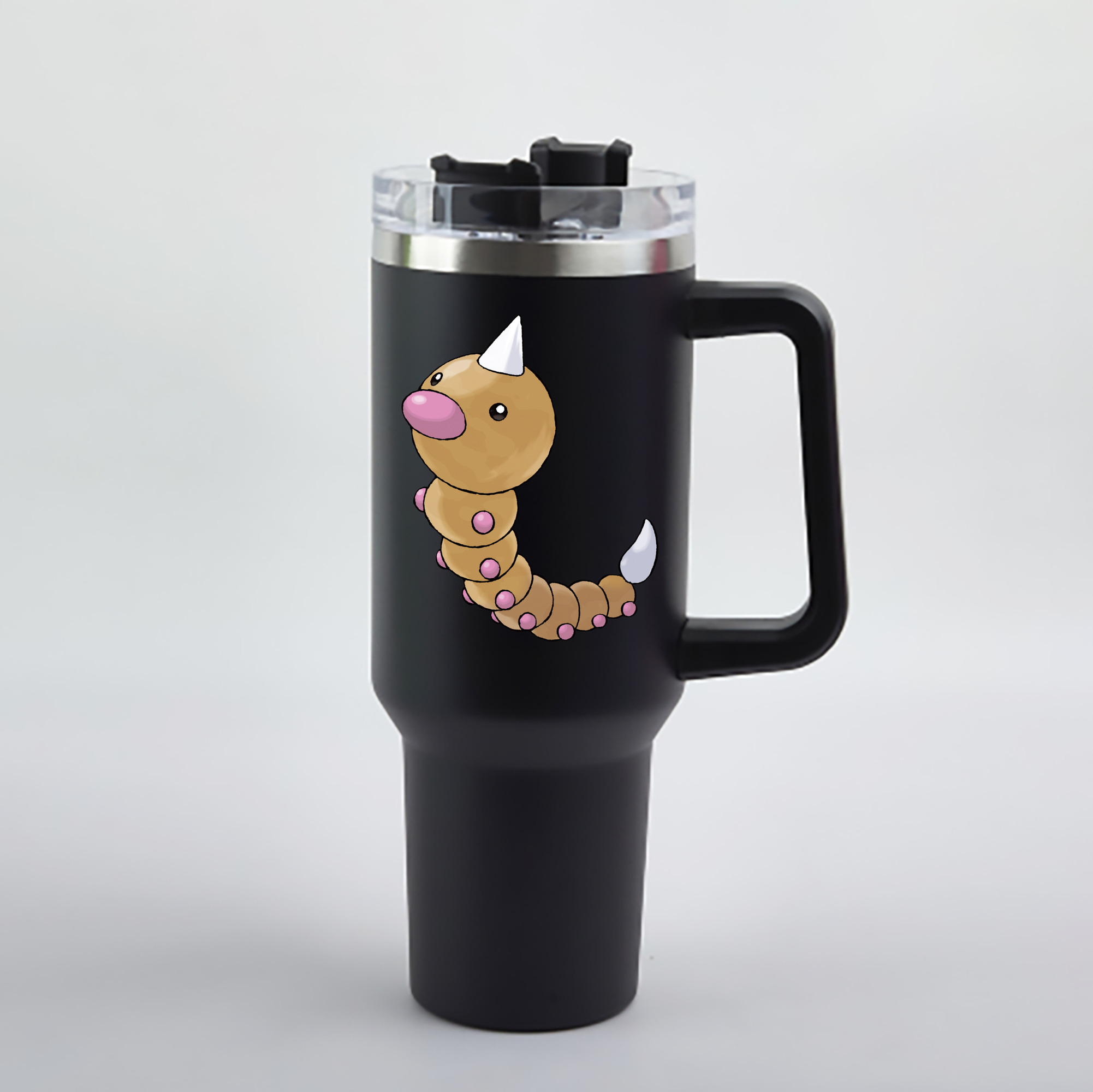 （画像用） ポケットモンスター Pokémon 1200mL車用タンブラー - クリスタルステッカー（プラスチックストロー付き）