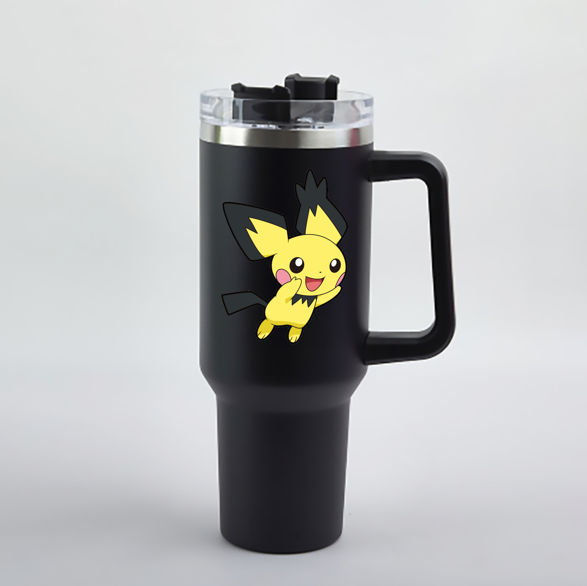 （画像用） ポケットモンスター Pokémon 1200mL車用タンブラー - クリスタルステッカー（プラスチックストロー付き）