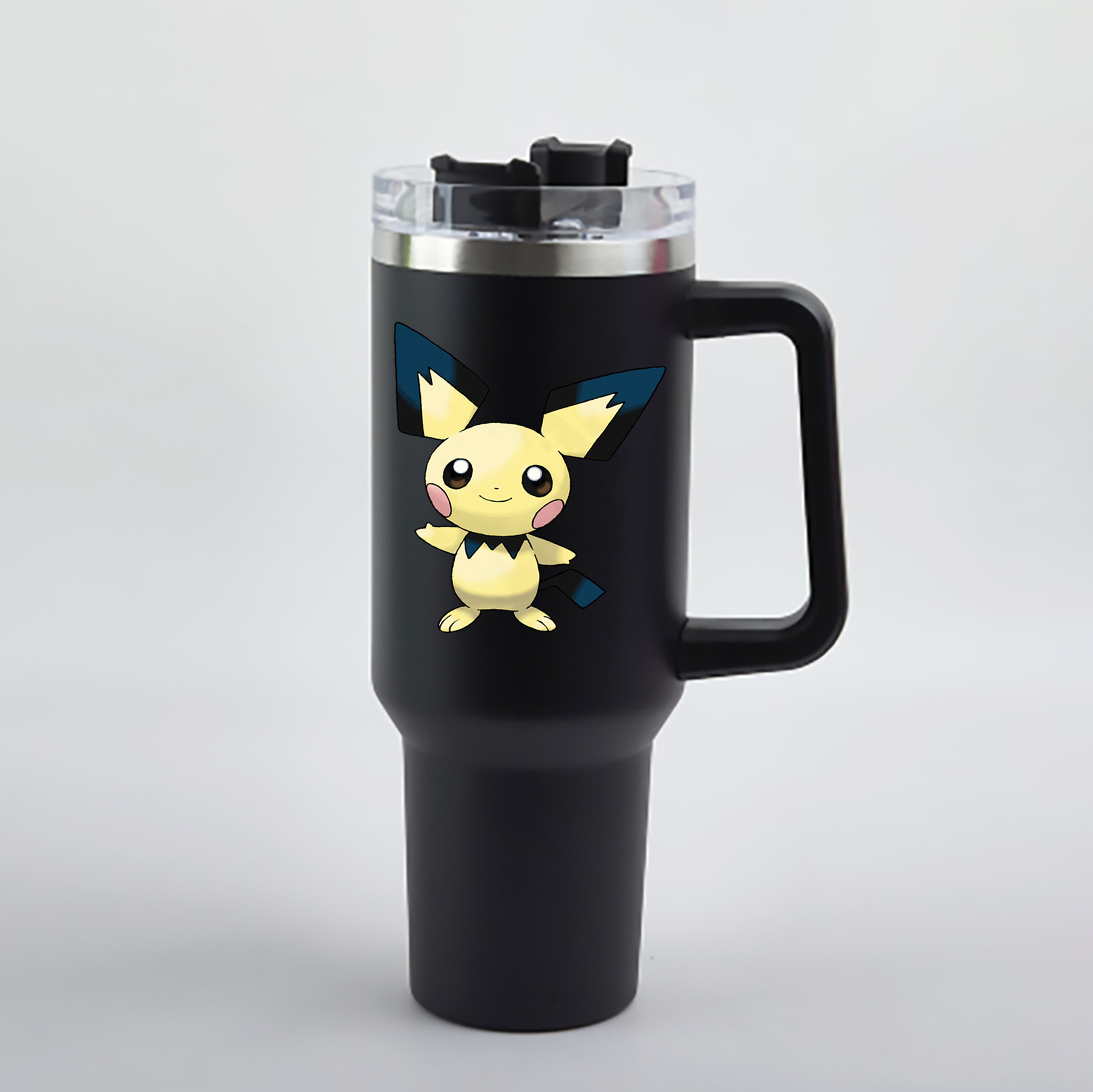 （画像用） ポケットモンスター Pokémon 1200mL車用タンブラー - クリスタルステッカー（プラスチックストロー付き）