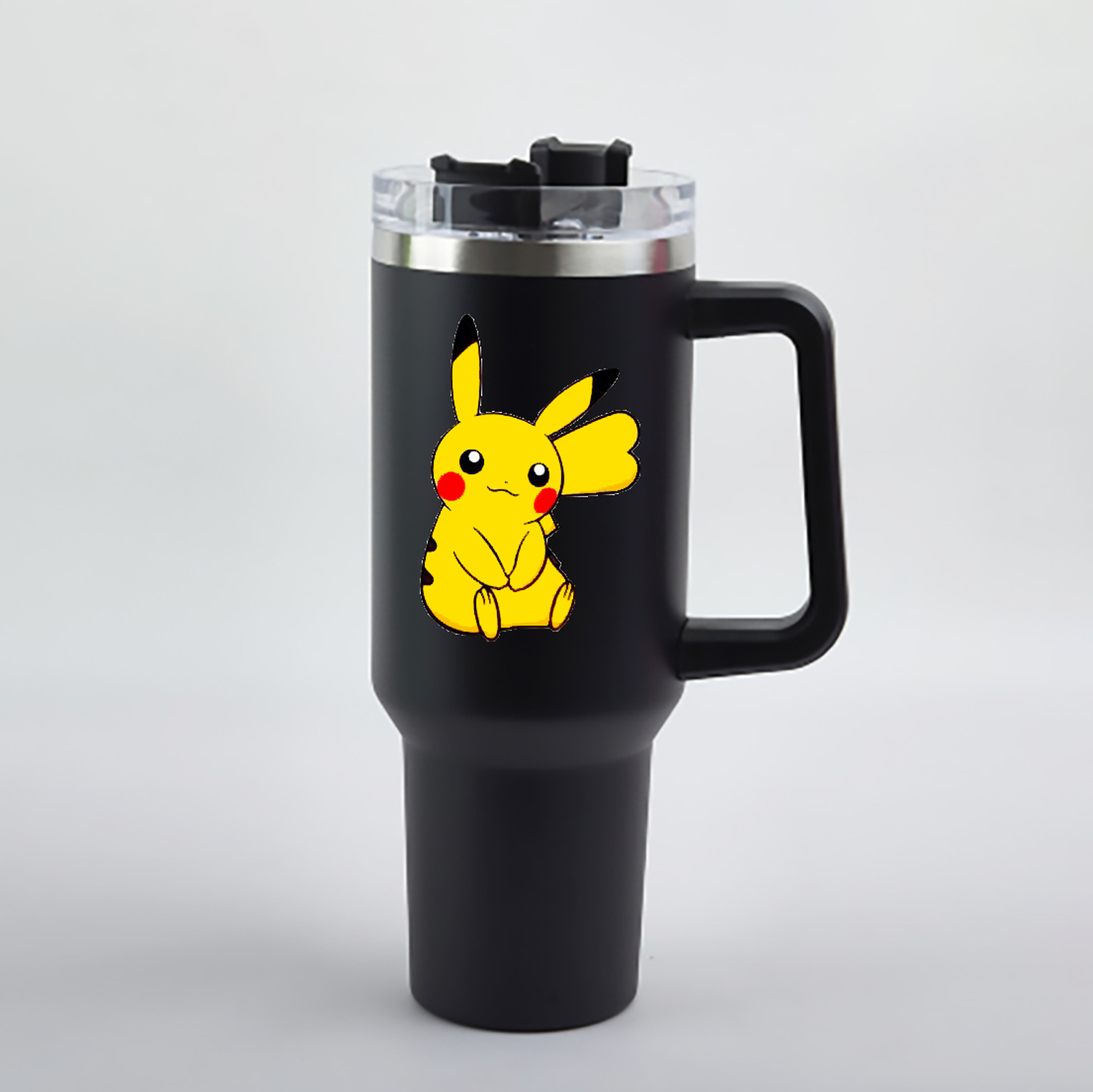 （画像用） ポケットモンスター Pokémon 1200mL車用タンブラー - クリスタルステッカー（プラスチックストロー付き）