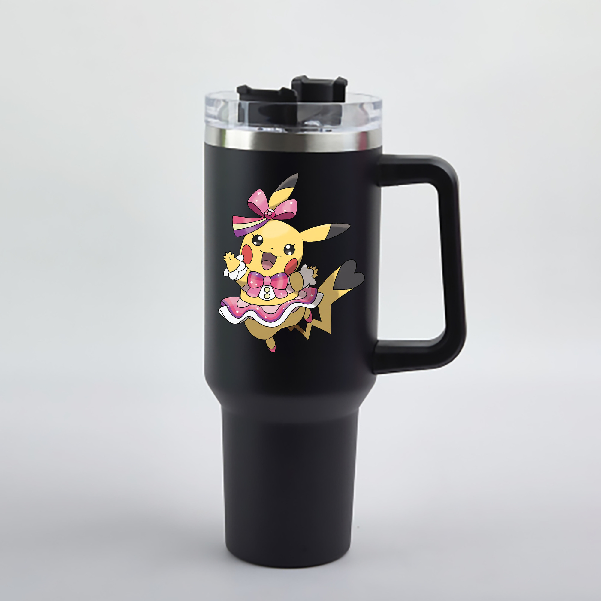 （画像用） ポケットモンスター Pokémon 1200mL車用タンブラー - クリスタルステッカー（プラスチックストロー付き）