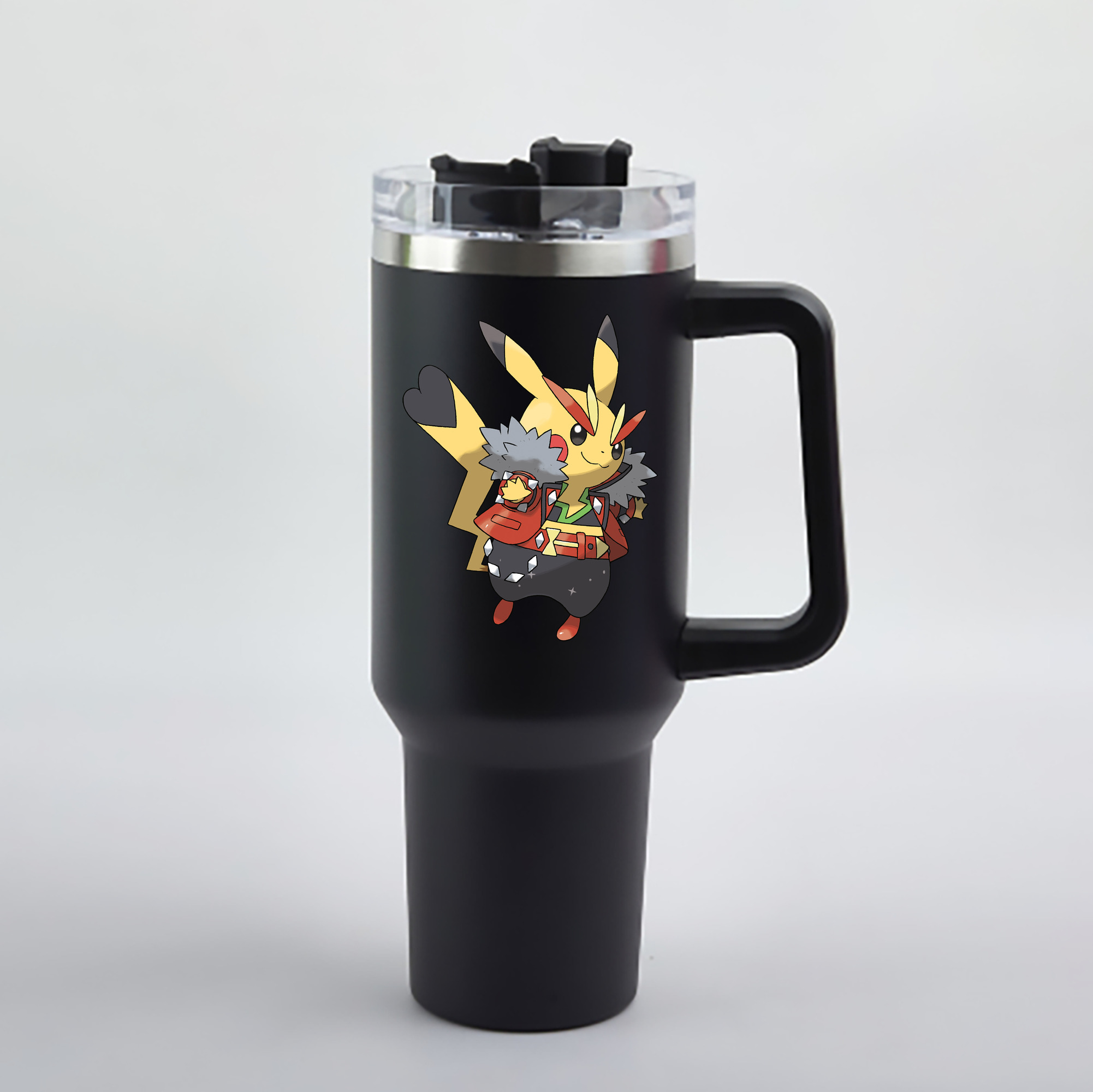 （画像用） ポケットモンスター Pokémon 1200mL車用タンブラー - クリスタルステッカー（プラスチックストロー付き）