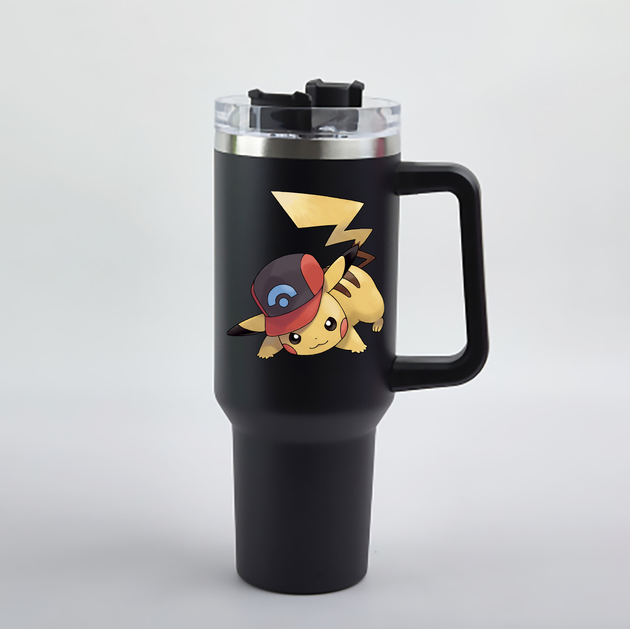 （画像用） ポケットモンスター Pokémon 1200mL車用タンブラー - クリスタルステッカー（プラスチックストロー付き）
