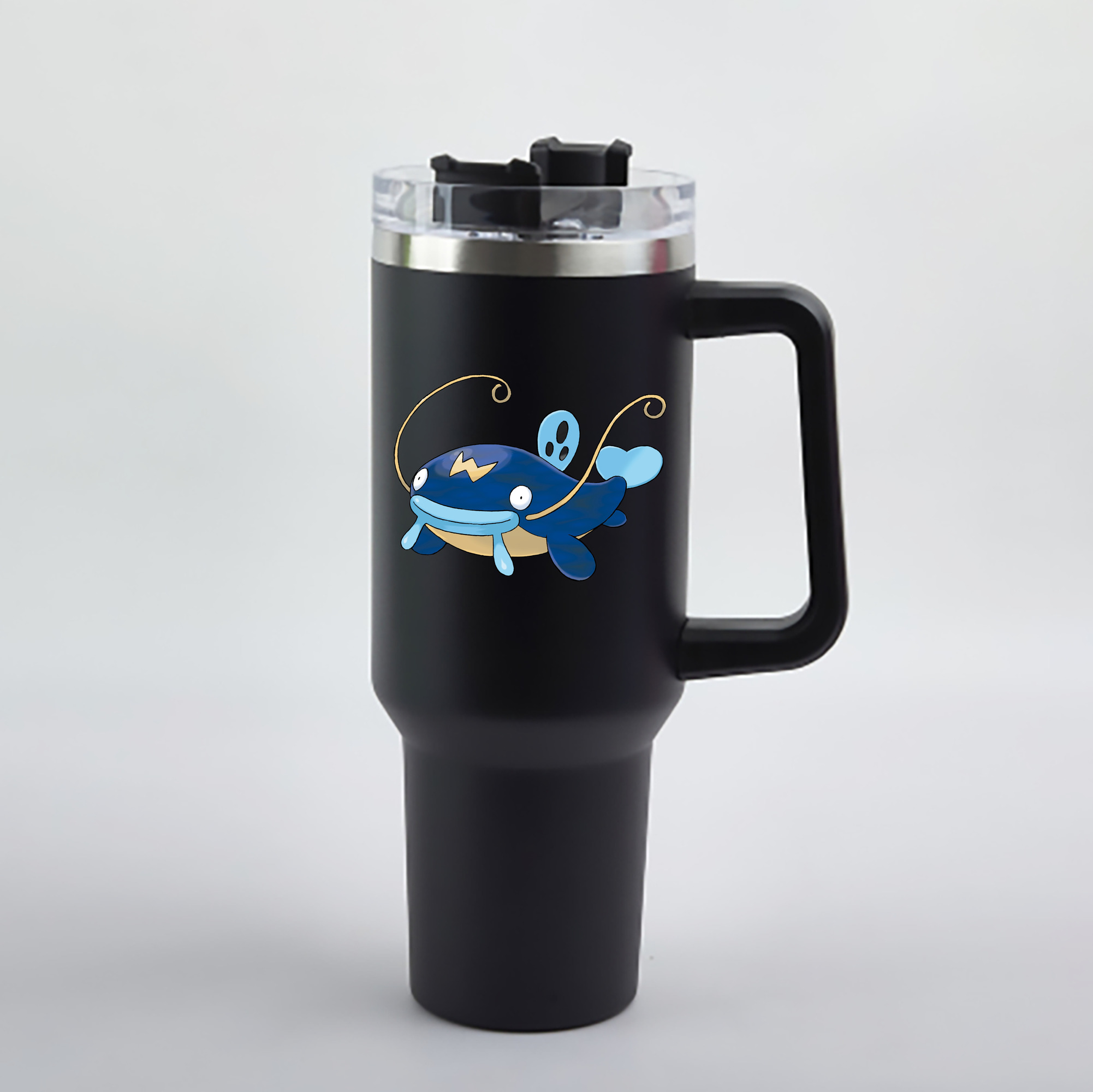 （画像用） ポケットモンスター Pokémon 1200mL車用タンブラー - クリスタルステッカー（プラスチックストロー付き）