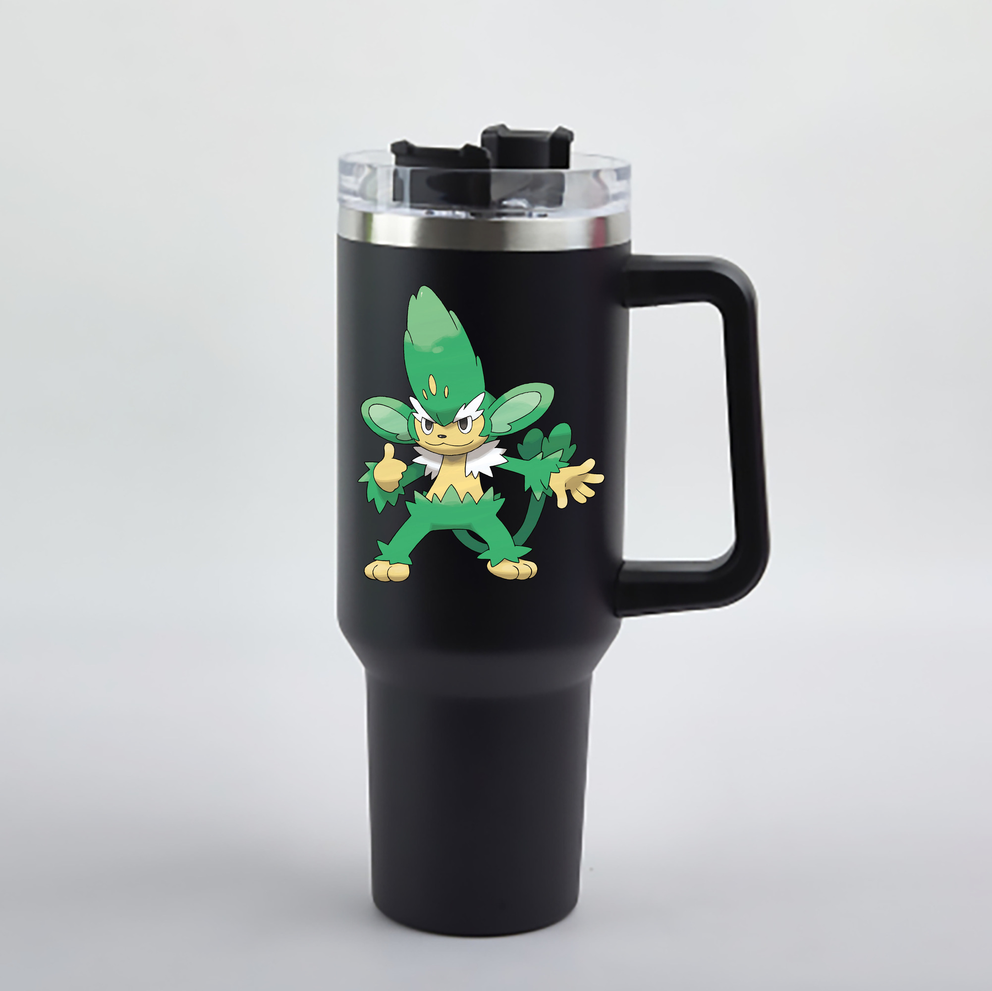 （画像用） ポケットモンスター Pokémon 1200mL車用タンブラー - クリスタルステッカー（プラスチックストロー付き）