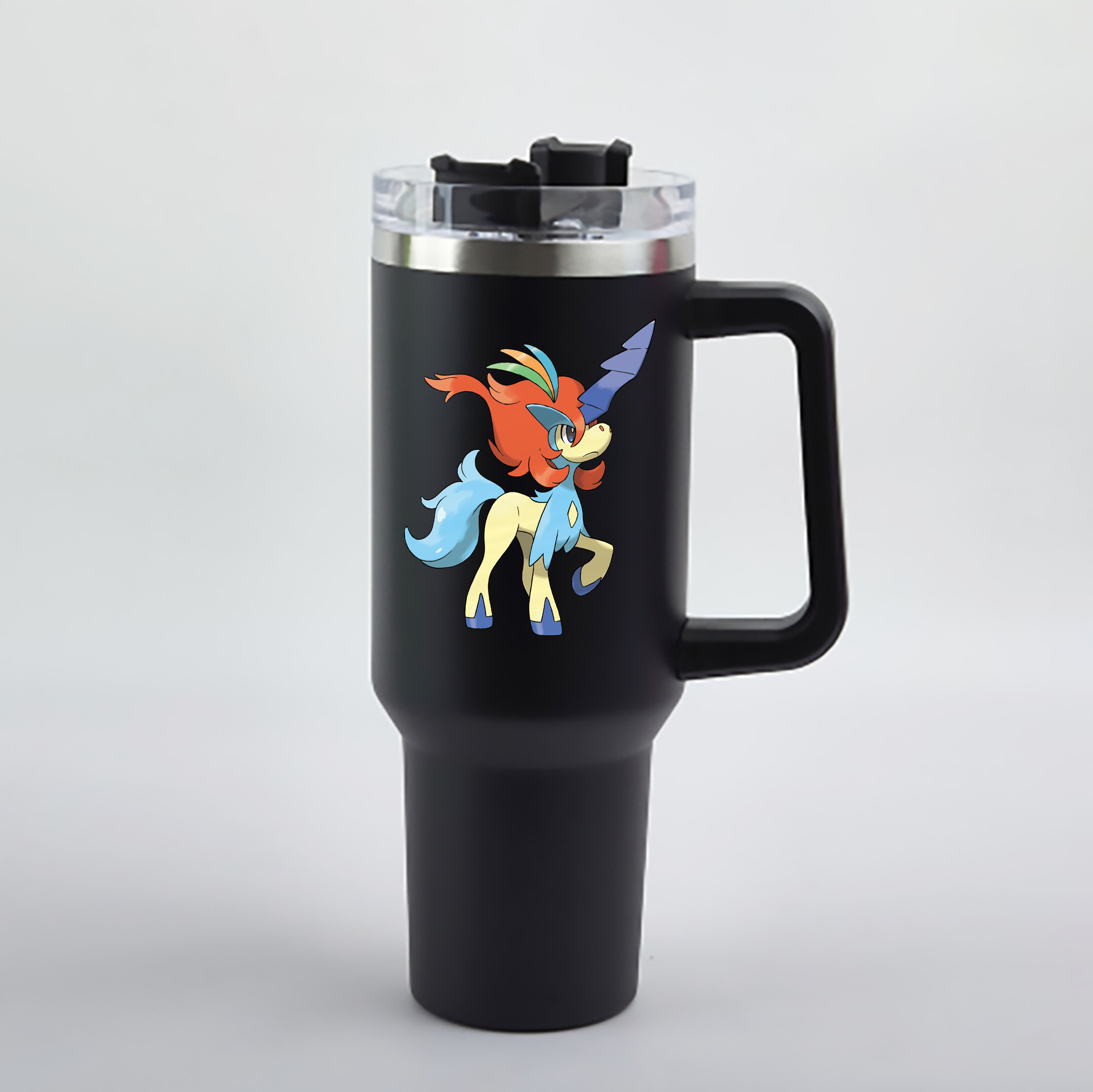 （画像用） ポケットモンスター Pokémon 1200mL車用タンブラー - クリスタルステッカー（プラスチックストロー付き）