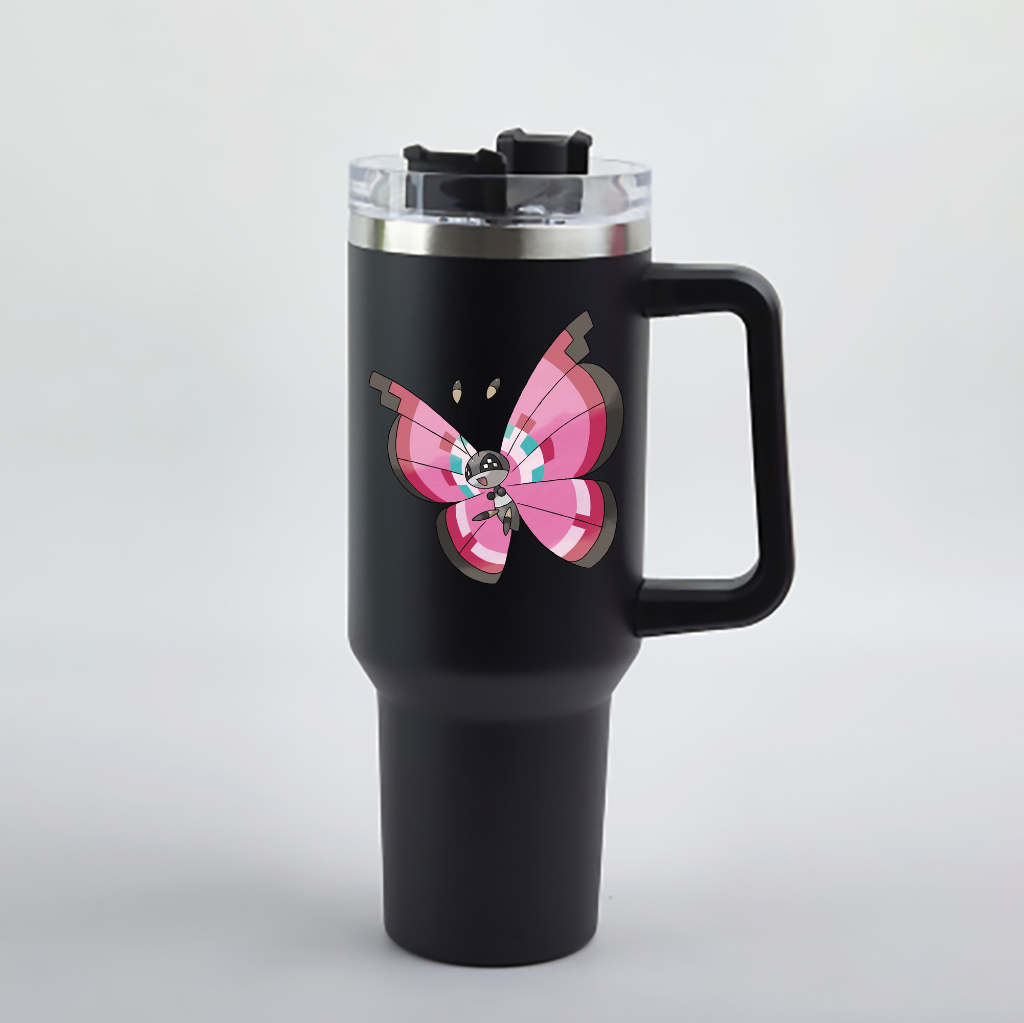 ポケットモンスター Pokémon 1200mL車用タンブラー - クリスタルステッカー（プラスチックストロー付き）