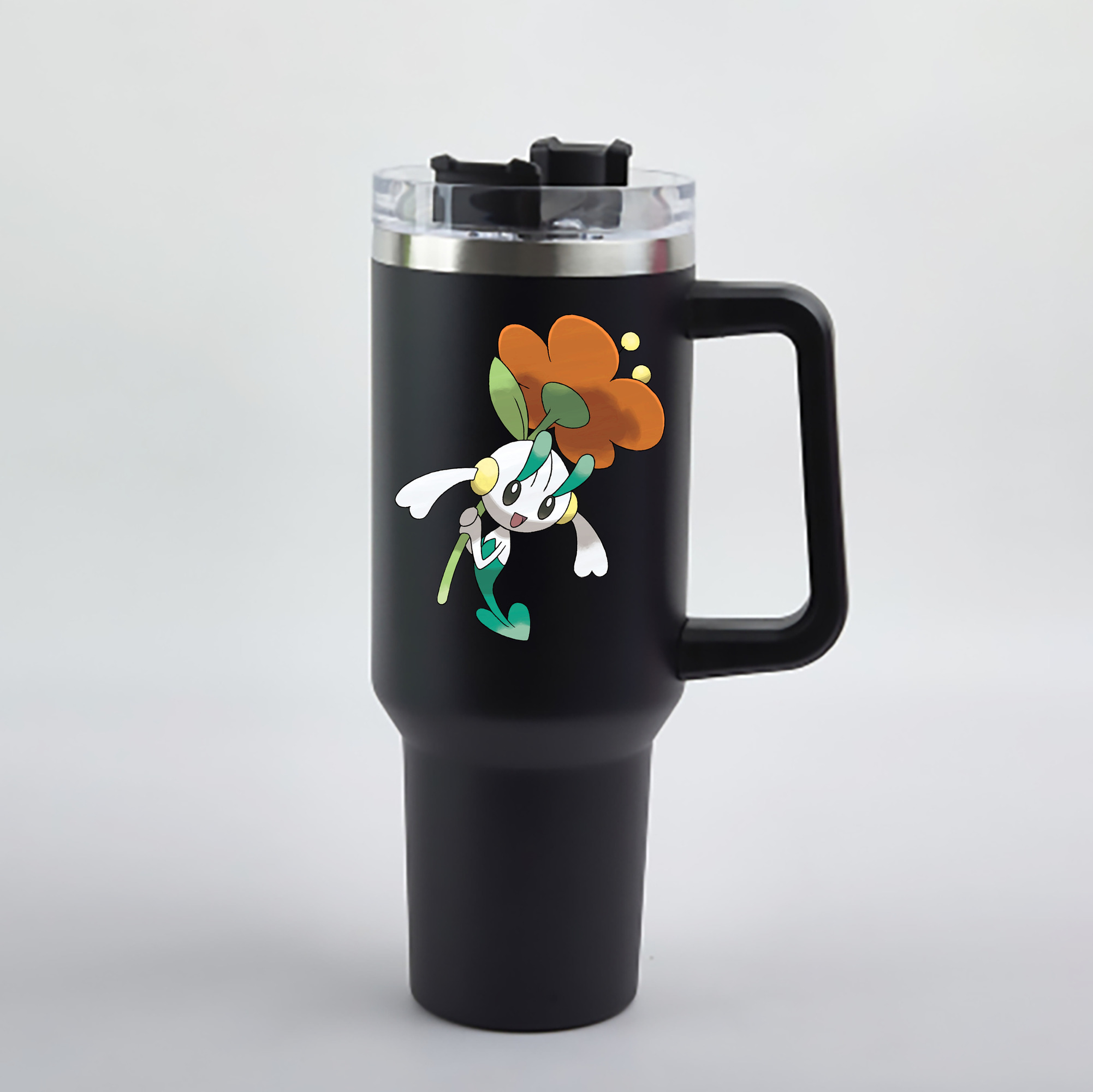 （画像用） ポケットモンスター Pokémon 1200mL車用タンブラー - クリスタルステッカー（プラスチックストロー付き）