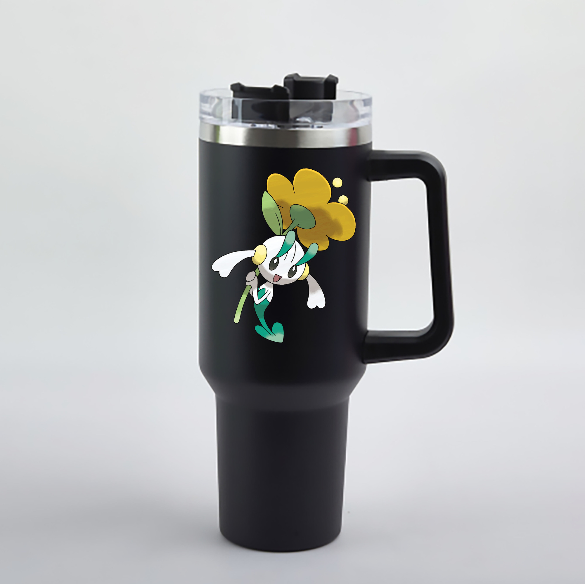 （画像用） ポケットモンスター Pokémon 1200mL車用タンブラー - クリスタルステッカー（プラスチックストロー付き）