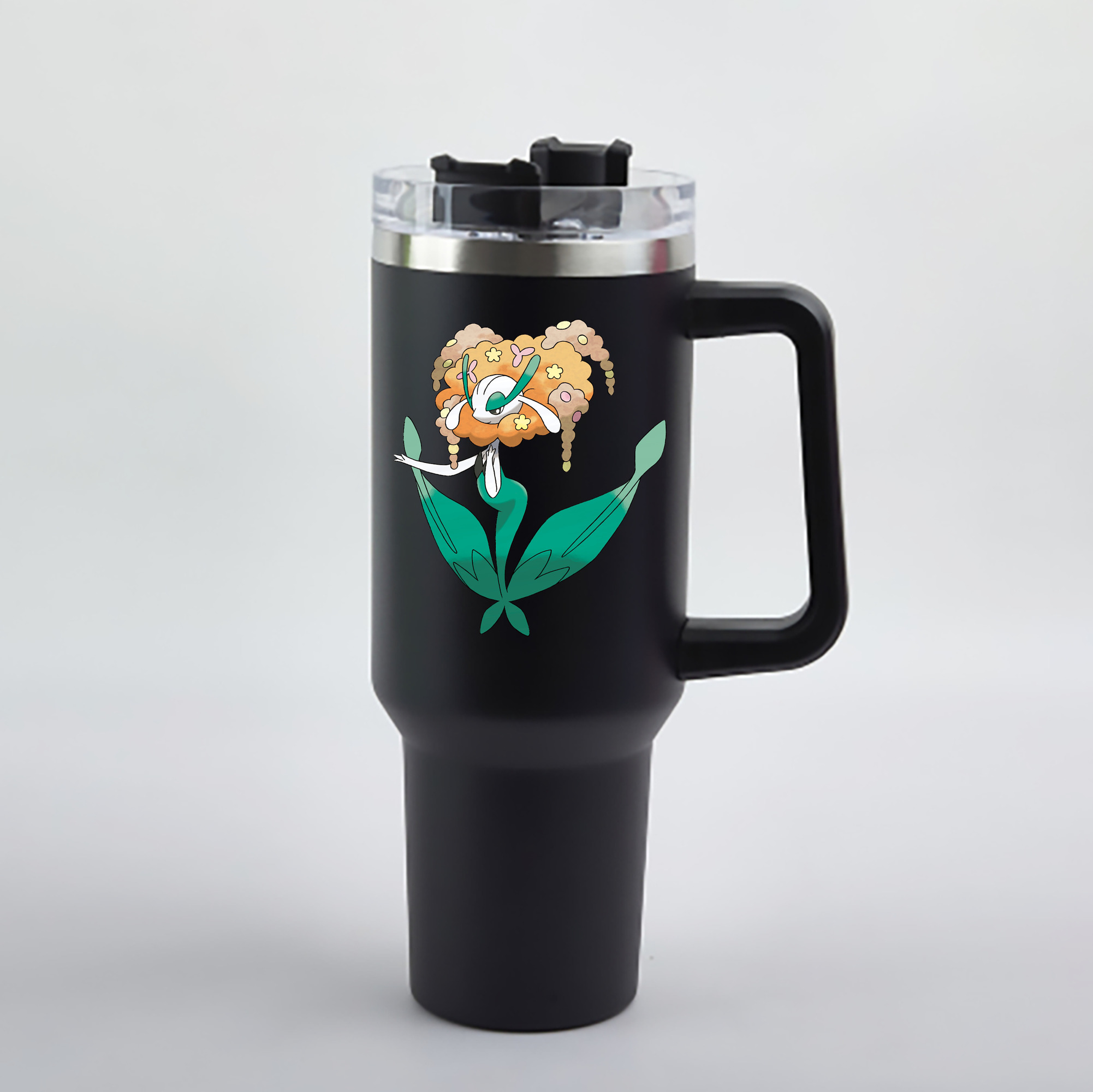 （画像用） ポケットモンスター Pokémon 1200mL車用タンブラー - クリスタルステッカー（プラスチックストロー付き）