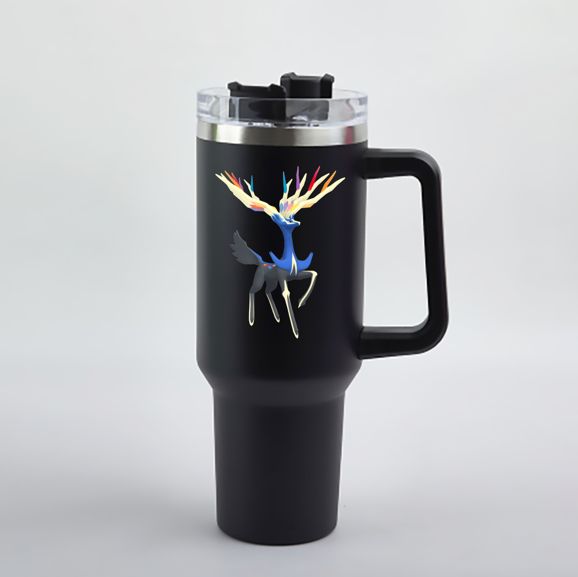 （画像用） ポケットモンスター Pokémon 1200mL車用タンブラー - クリスタルステッカー（プラスチックストロー付き）