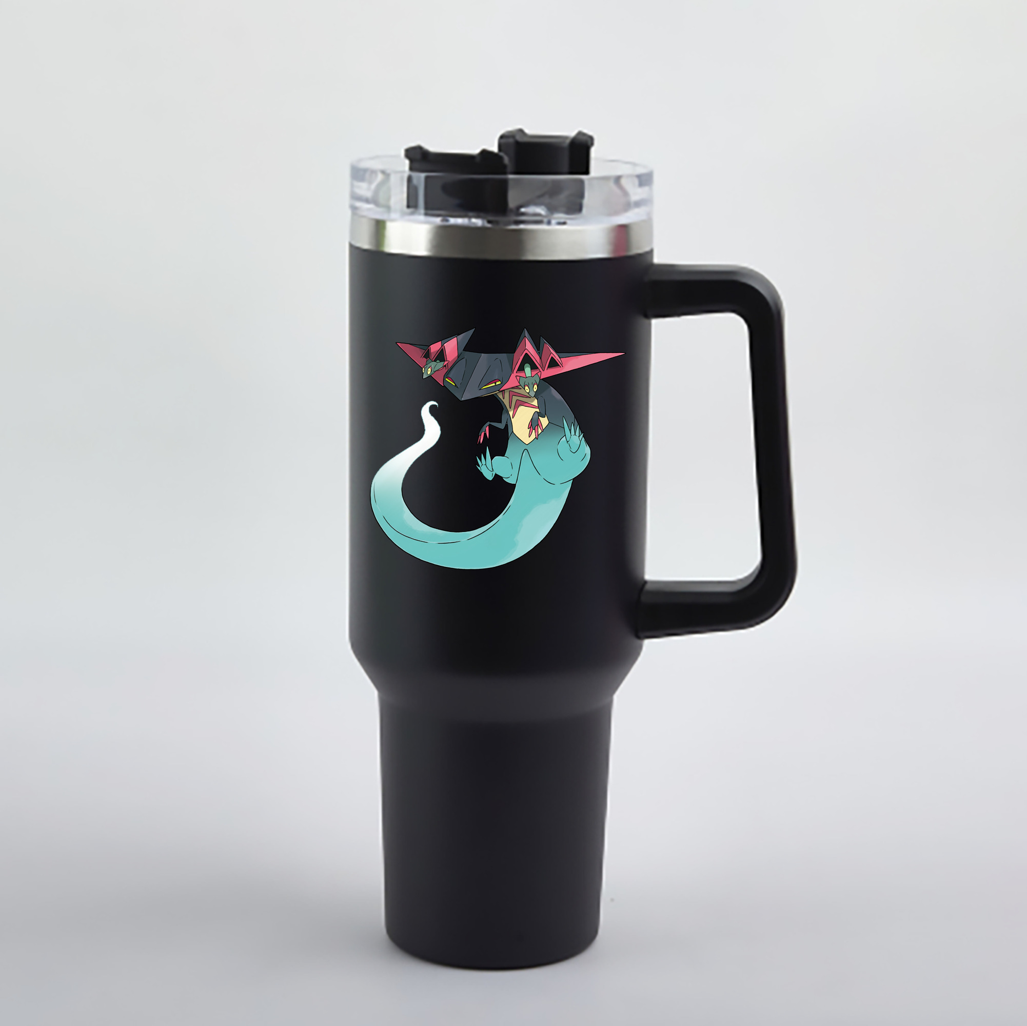 （画像用） ポケットモンスター Pokémon 1200mL車用タンブラー - クリスタルステッカー（プラスチックストロー付き）