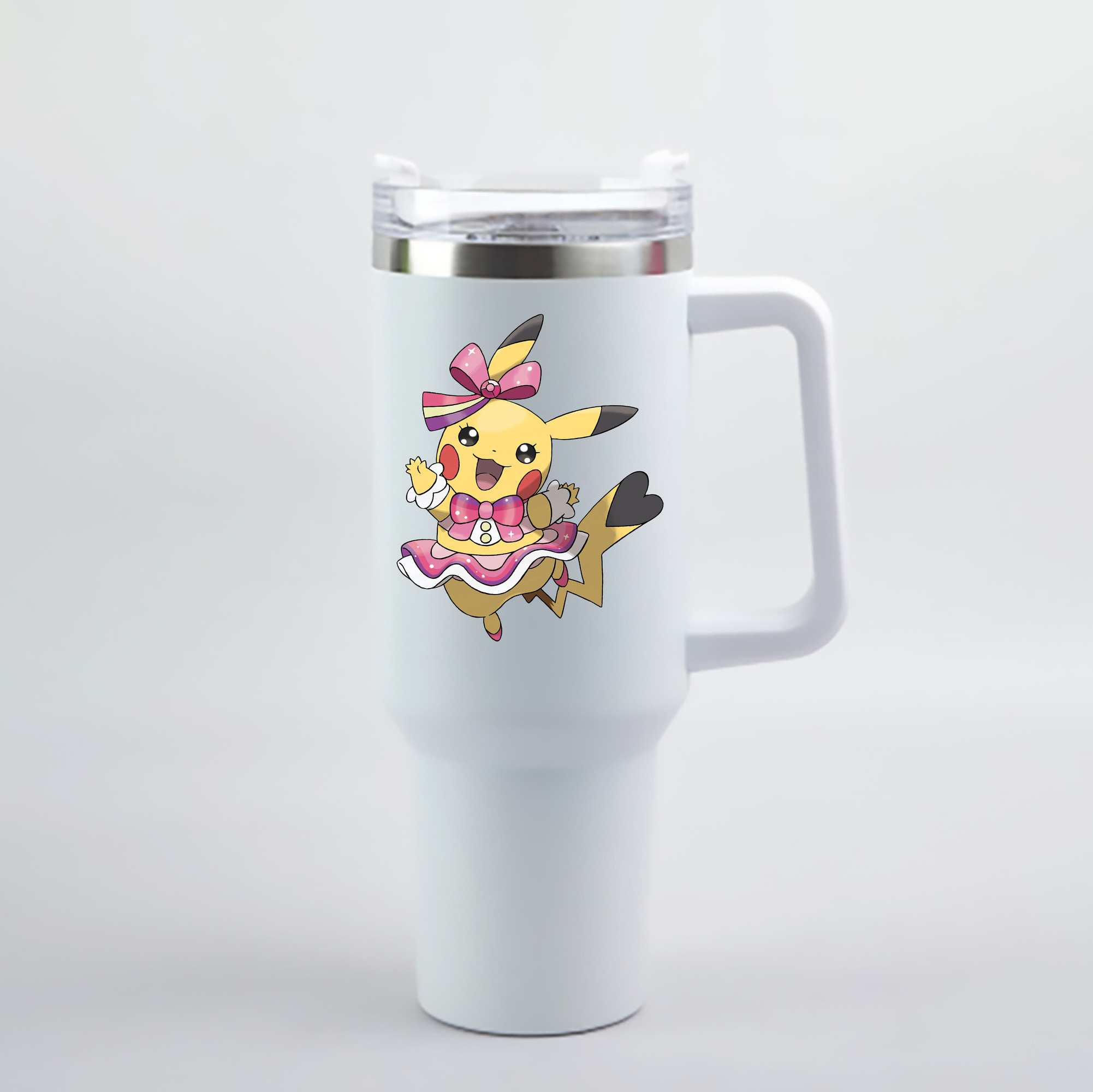 （画像用） ポケットモンスター Pokémon 1200mL車用タンブラー - クリスタルステッカー（プラスチックストロー付き）