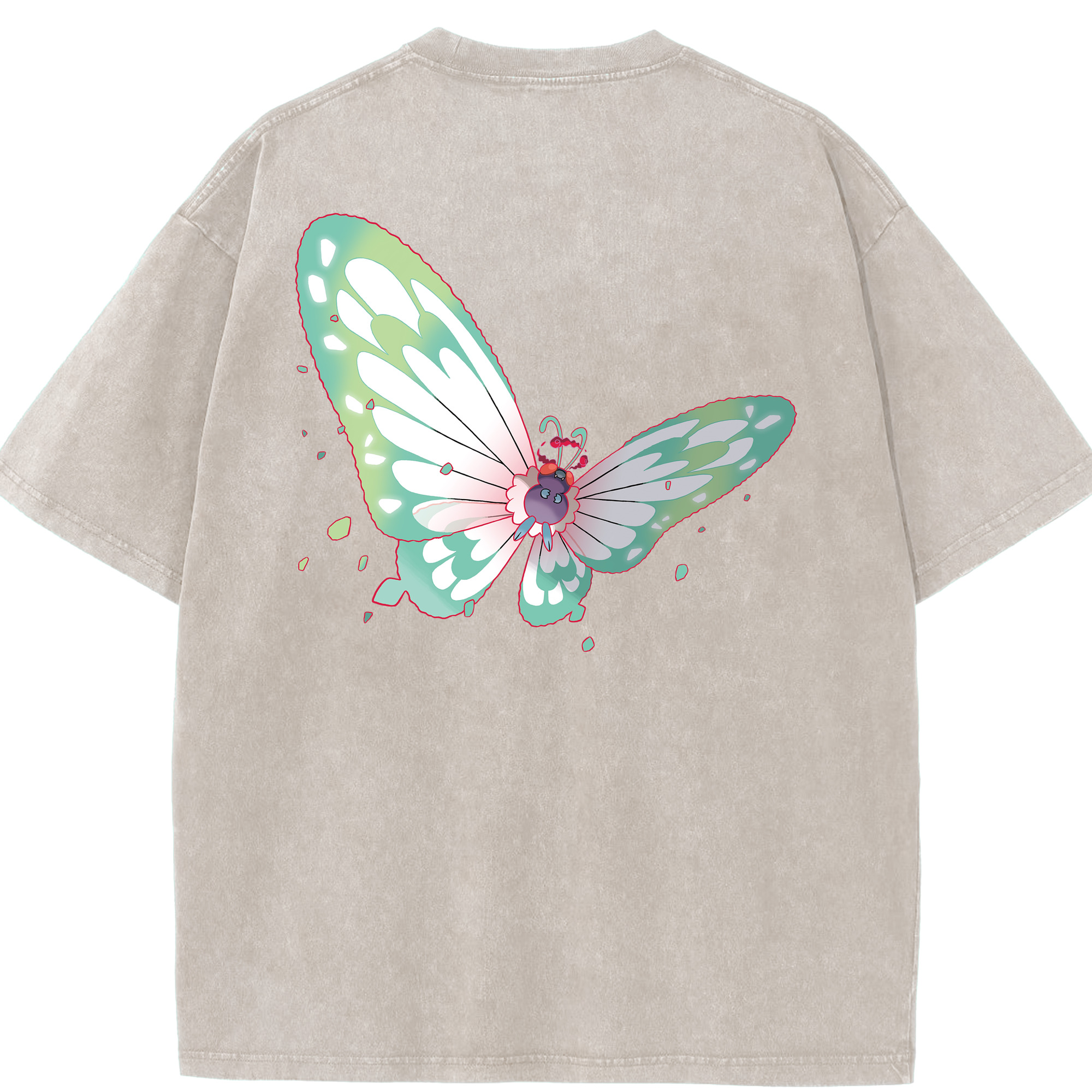 （画像用） ポケットモンスター Pokémon 綿100% ヴィンテージ風 半袖Tシャツ（背面プリント）