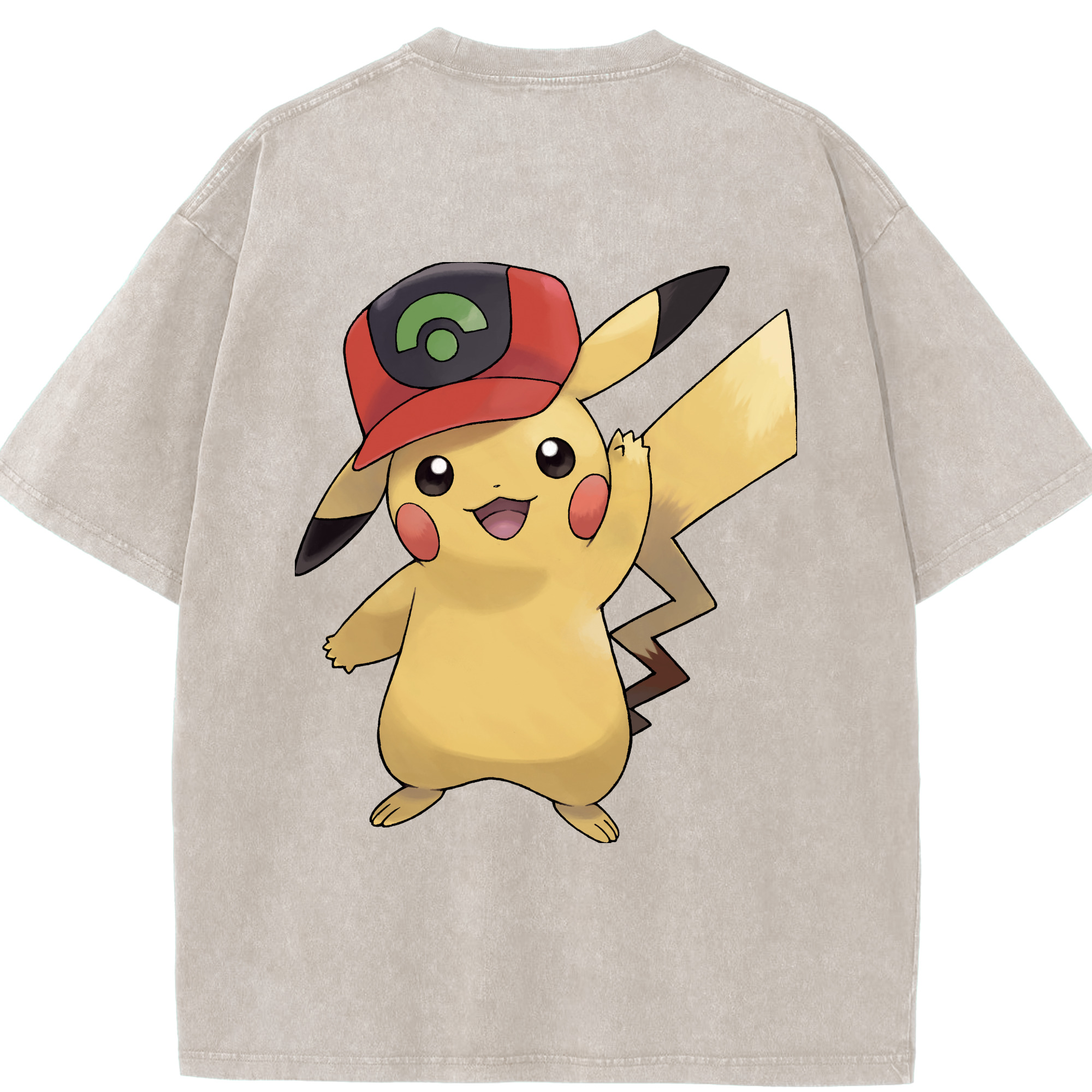 （画像用） ポケットモンスター Pokémon 綿100% ヴィンテージ風 半袖Tシャツ（背面プリント）