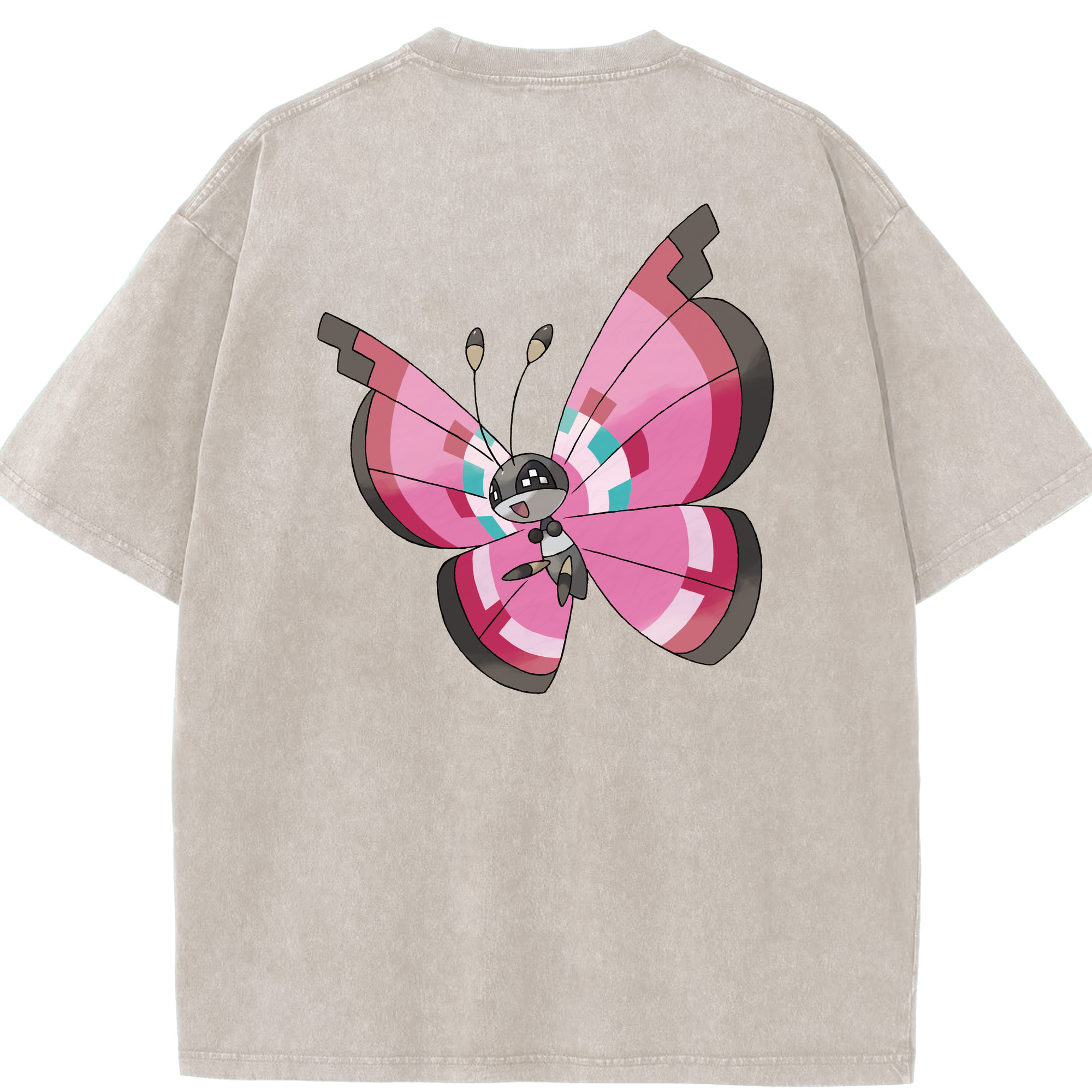 （画像用） ポケットモンスター Pokémon 綿100% ヴィンテージ風 半袖Tシャツ（背面プリント）