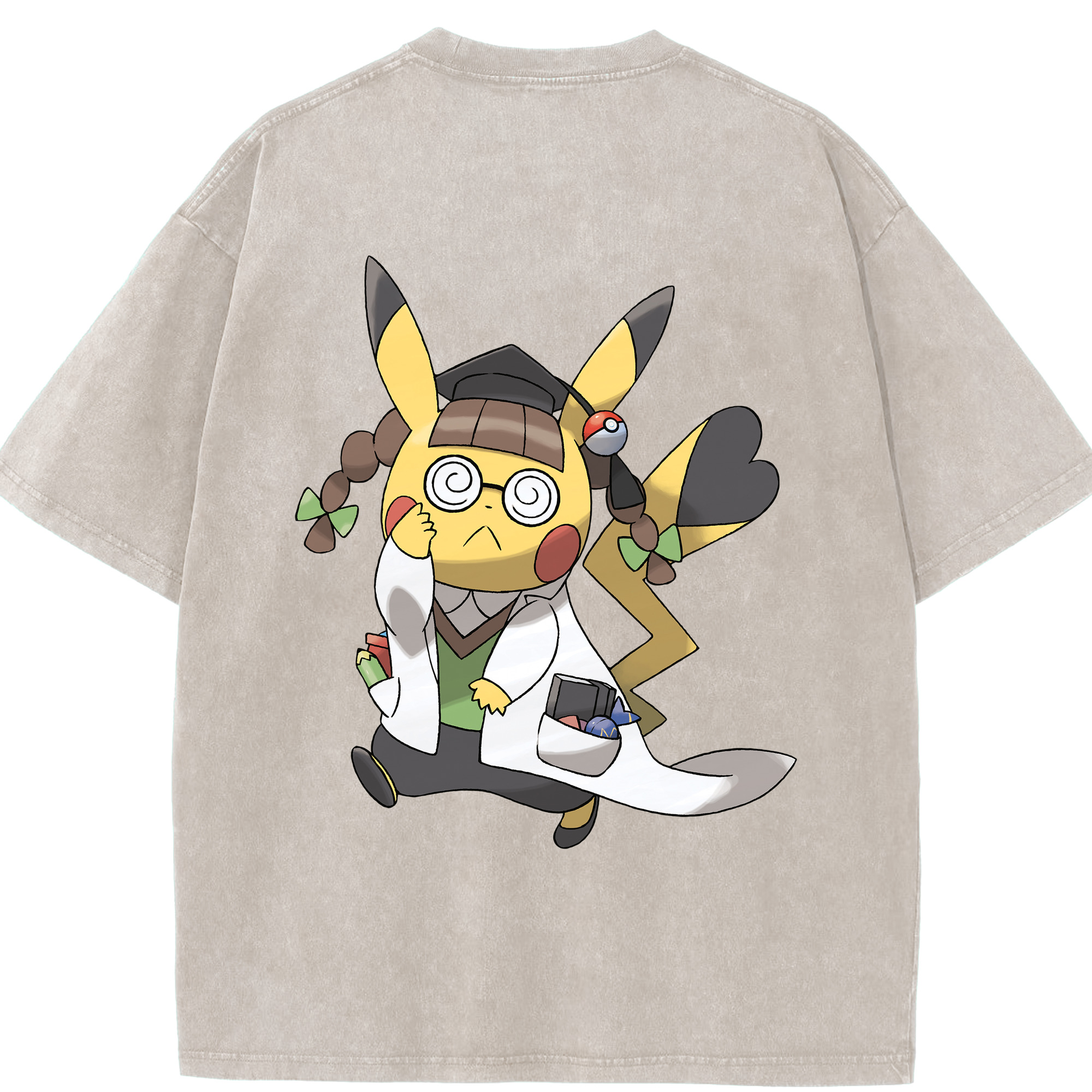 （画像用） ポケットモンスター Pokémon 綿100% ヴィンテージ風 半袖Tシャツ（背面プリント）