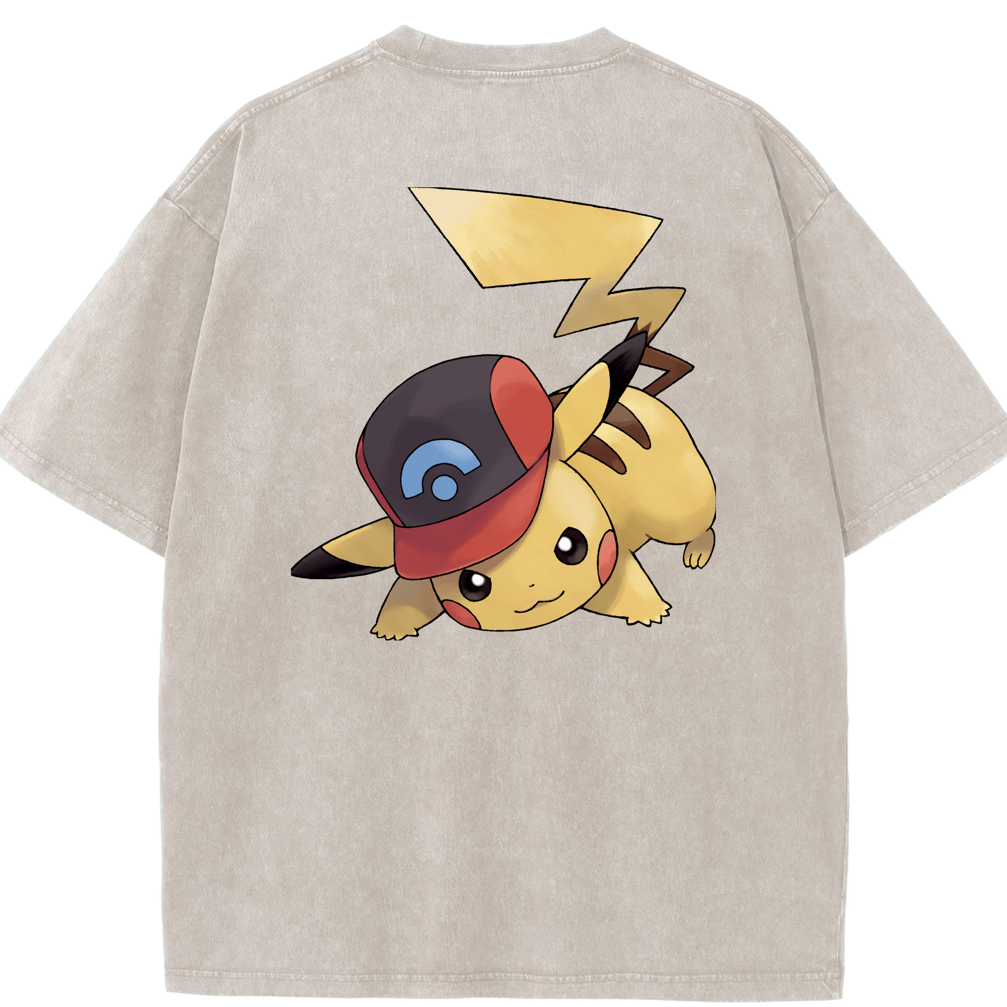 （画像用） ポケットモンスター Pokémon 綿100% ヴィンテージ風 半袖Tシャツ（背面プリント）