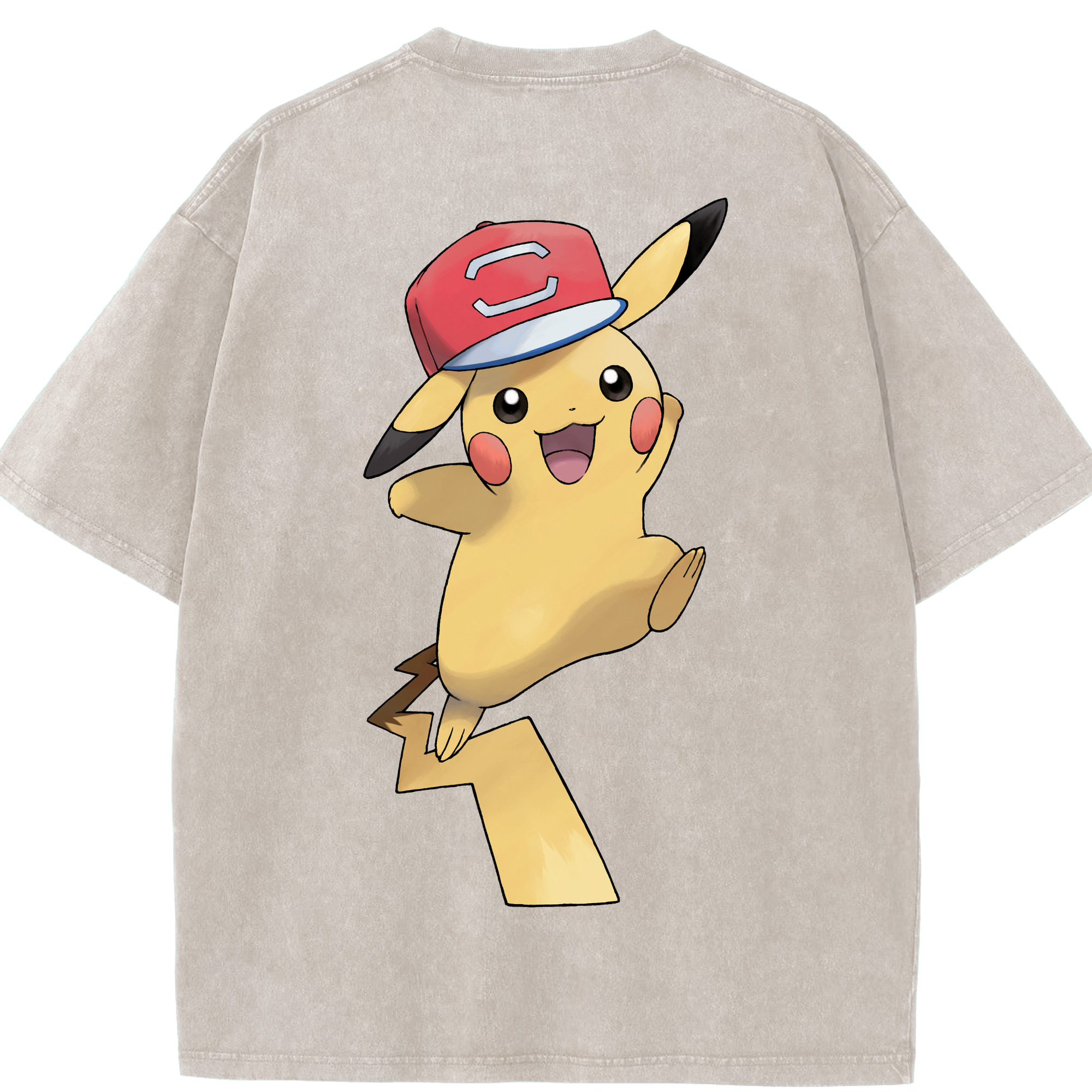 （画像用） ポケットモンスター Pokémon 綿100% ヴィンテージ風 半袖Tシャツ（背面プリント）