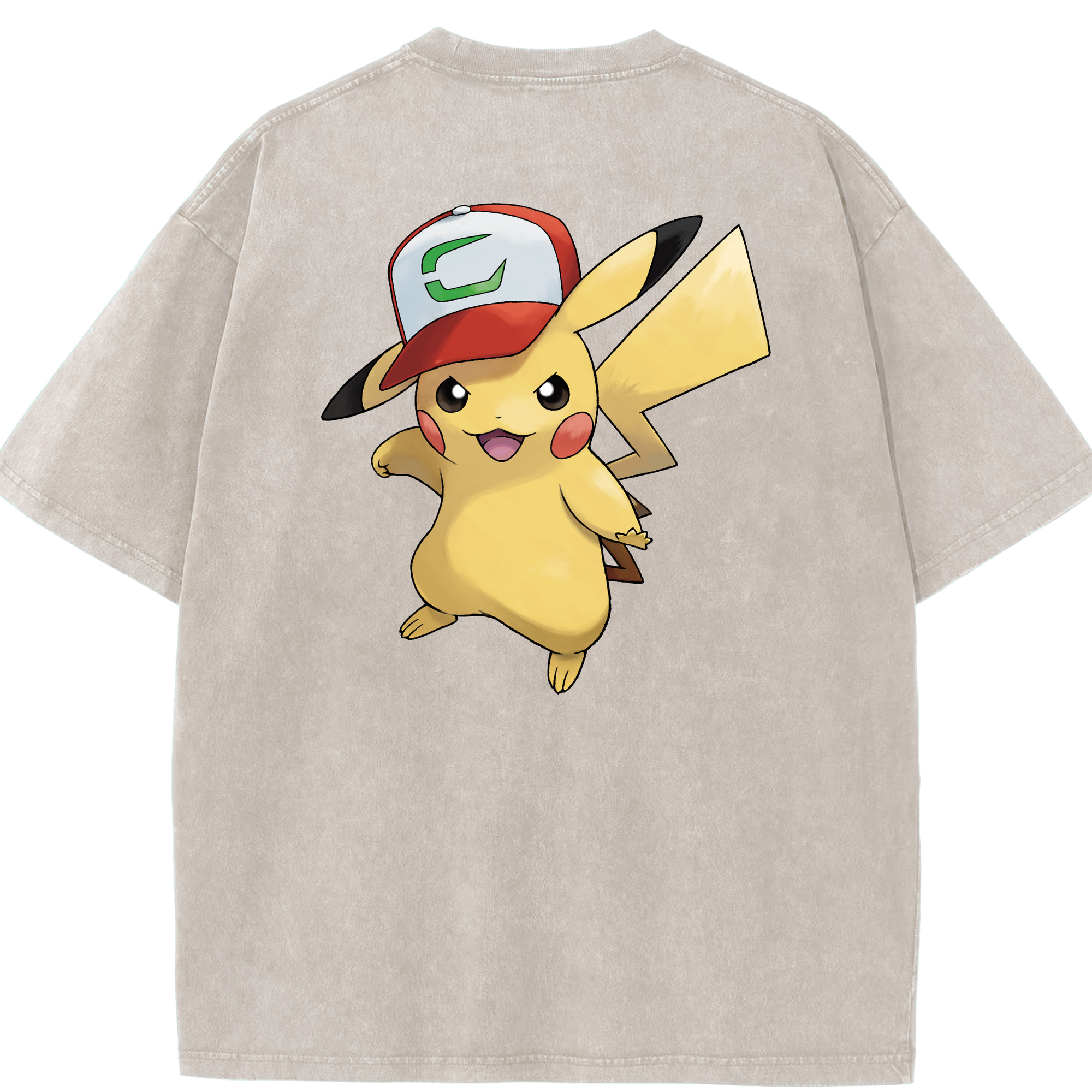 （画像用） ポケットモンスター Pokémon 綿100% ヴィンテージ風 半袖Tシャツ（背面プリント）