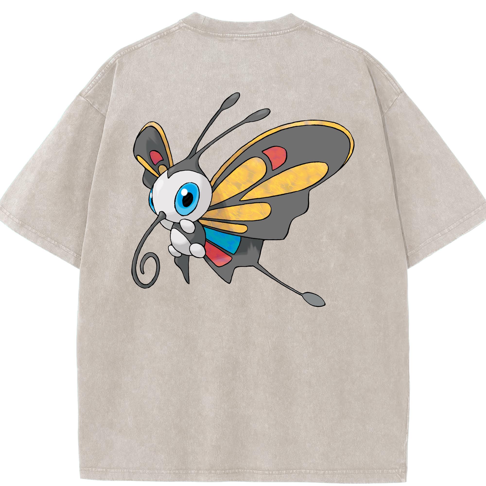 （画像用） ポケットモンスター Pokémon 綿100% ヴィンテージ風 半袖Tシャツ（背面プリント）